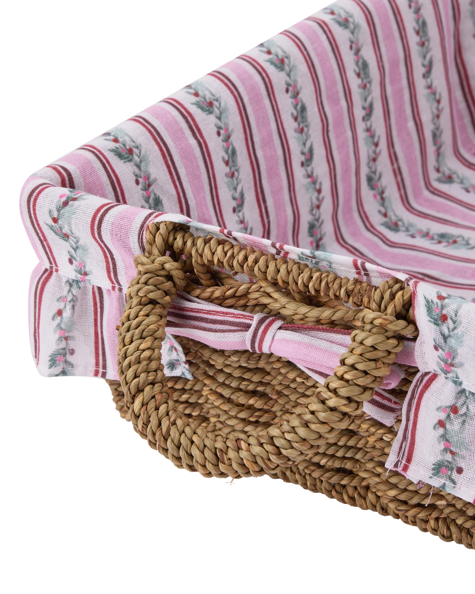 3 Christmas Basket with Holly Stripe Liner, 3 of 5