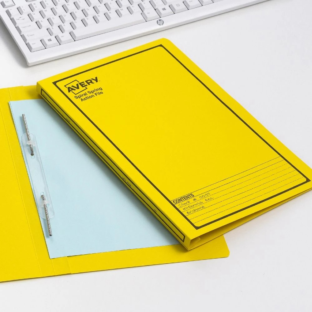 3 Avery Foolscap Spiral Spring File Yellow, 3 of 6