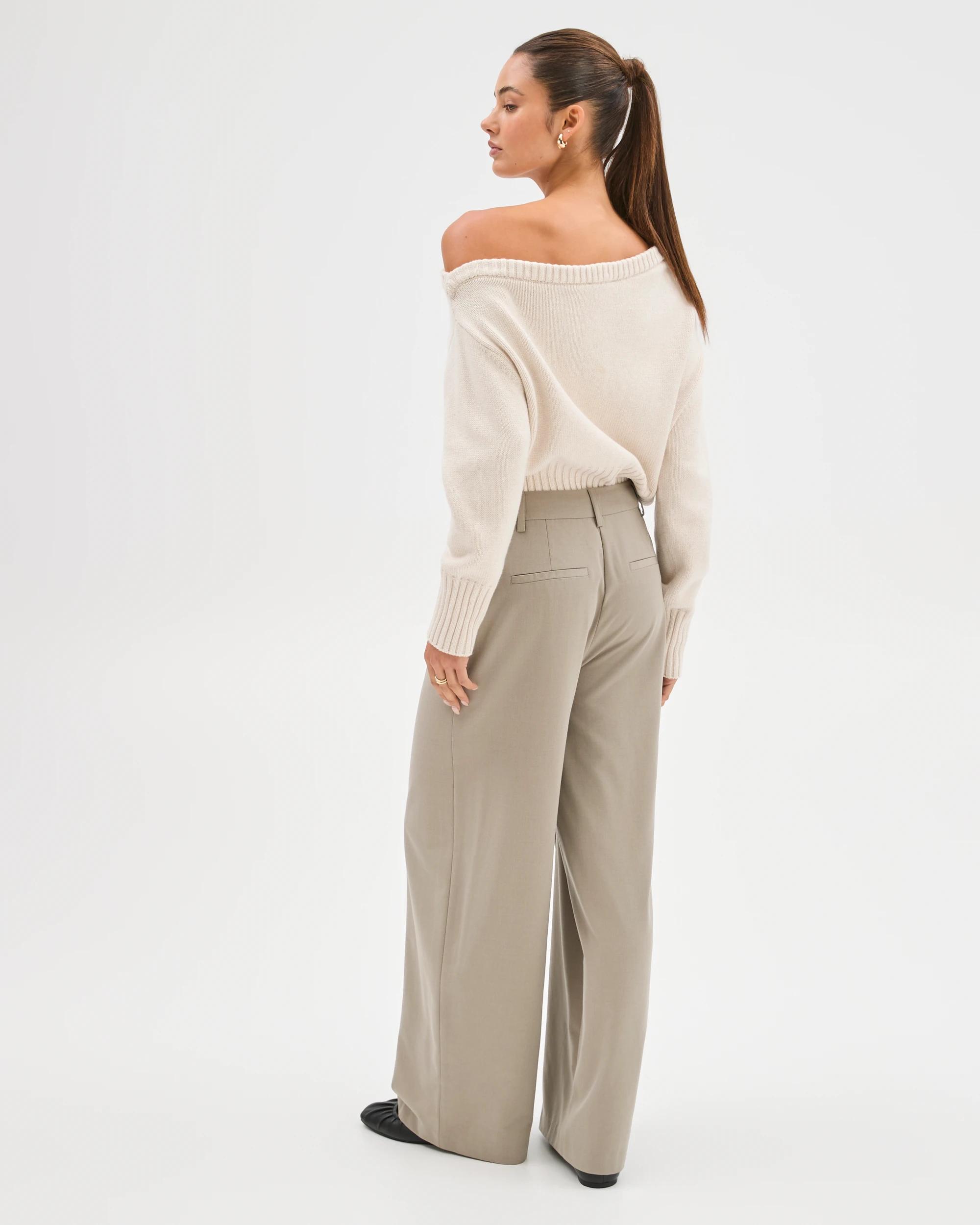 8 Lily Loves Wrap Front Tailored Pants LIGHT KHAKI, 8 of 8