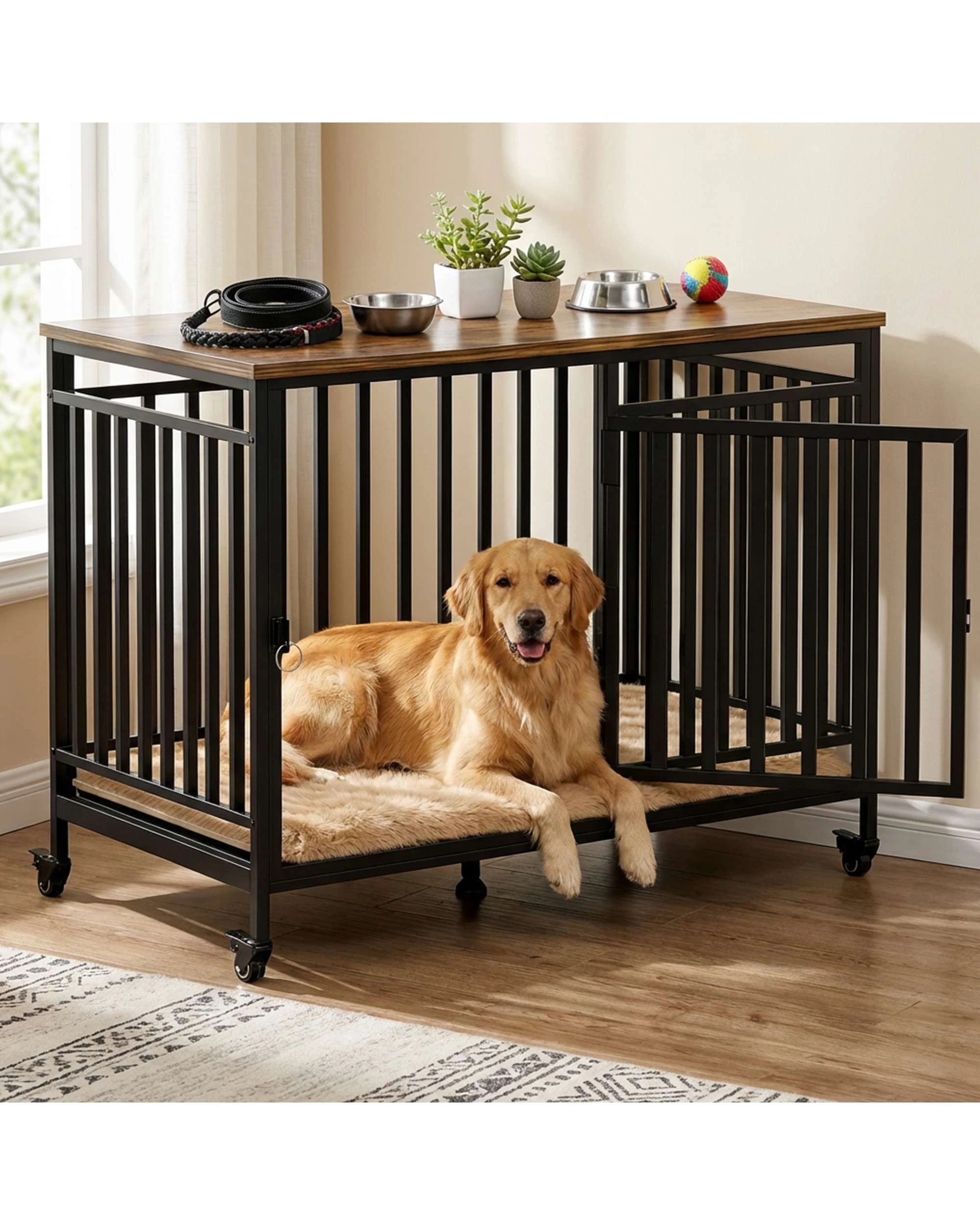7 Advwin 2PCS Dog Crate Furniture Heavy Duty Dog Cage Sturdy Dog Kennel TV Stand End Table, 7 of 9