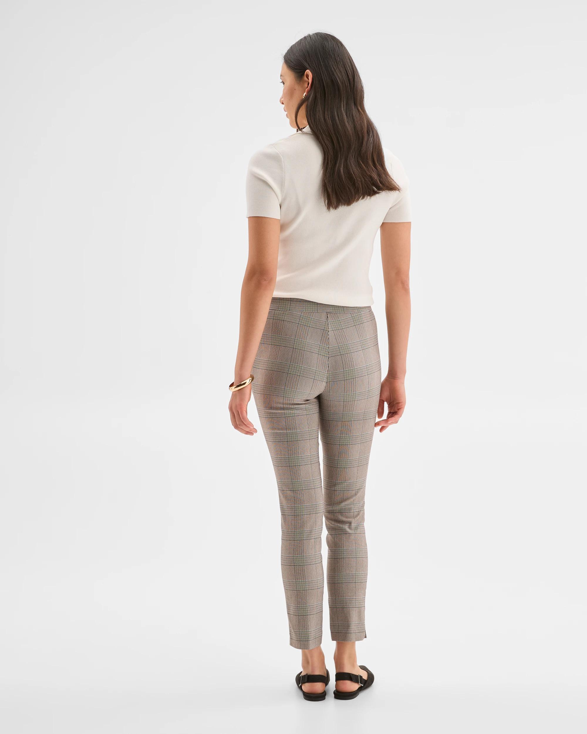 5 Preview Carrie Bengaline Ankle Length Skinny Pants LARGE CHOCOLATE CHECK, 5 of 5