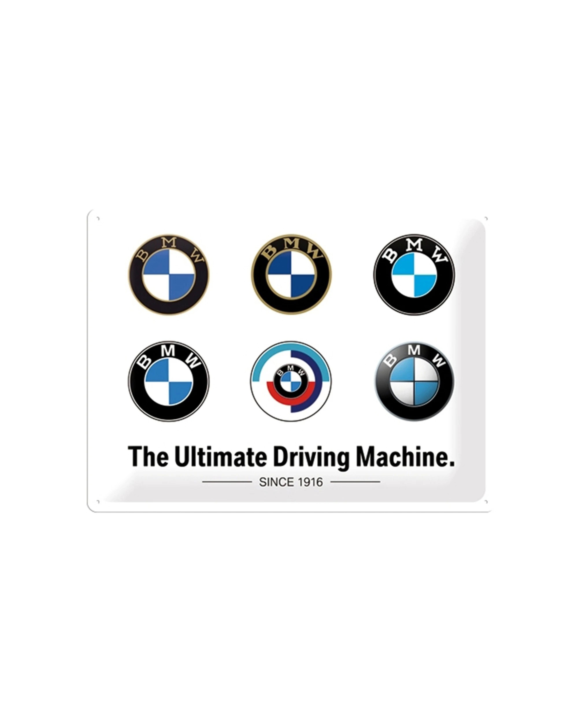 1 Nostalgic-Art Large 30x40cm Metal Wall Art Sign Plaque - BMW Logo Evolution - Multi, 1 of 3