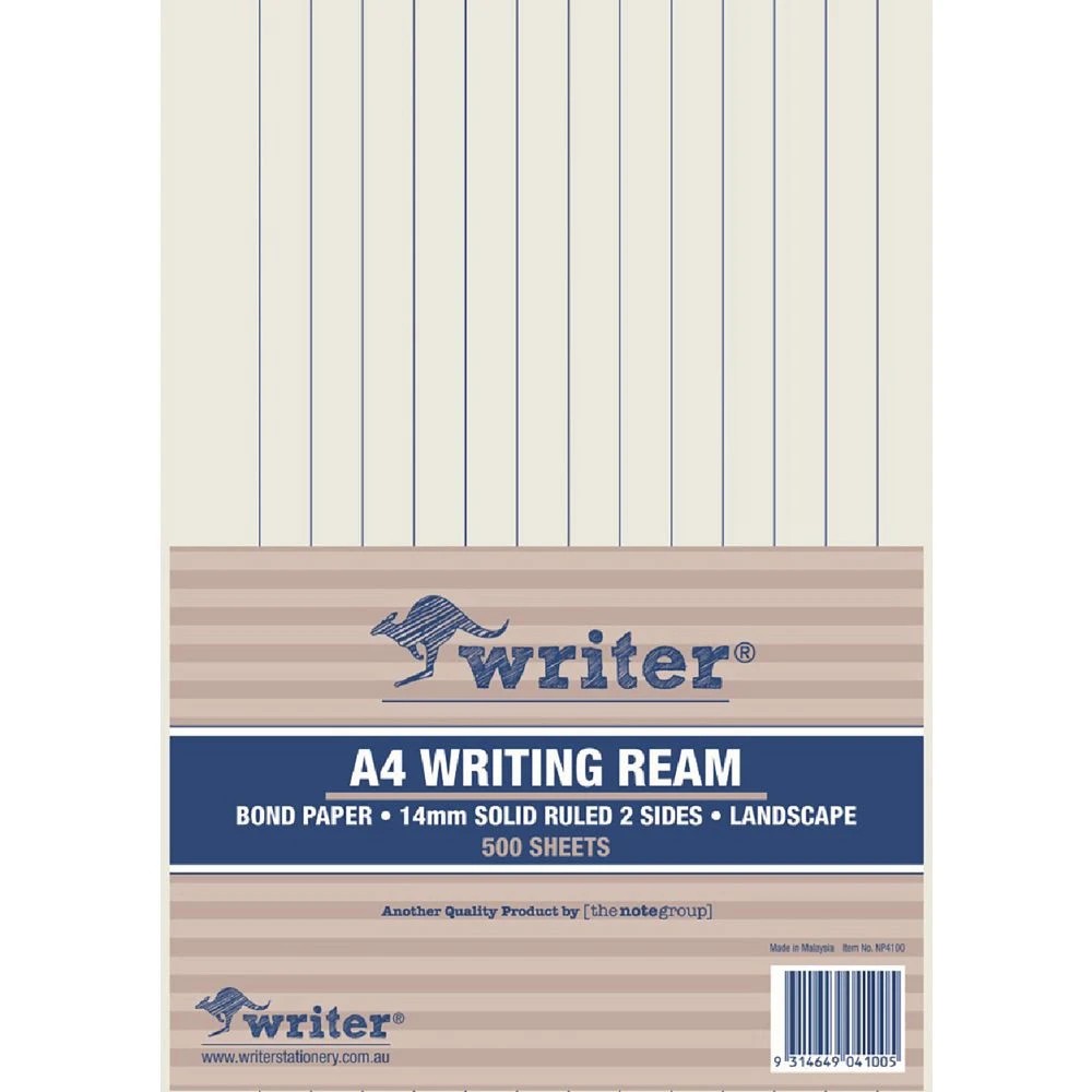 1 A4 Landscape Writing Ream 14mm Ruled 500 Sheets, 1 of 2