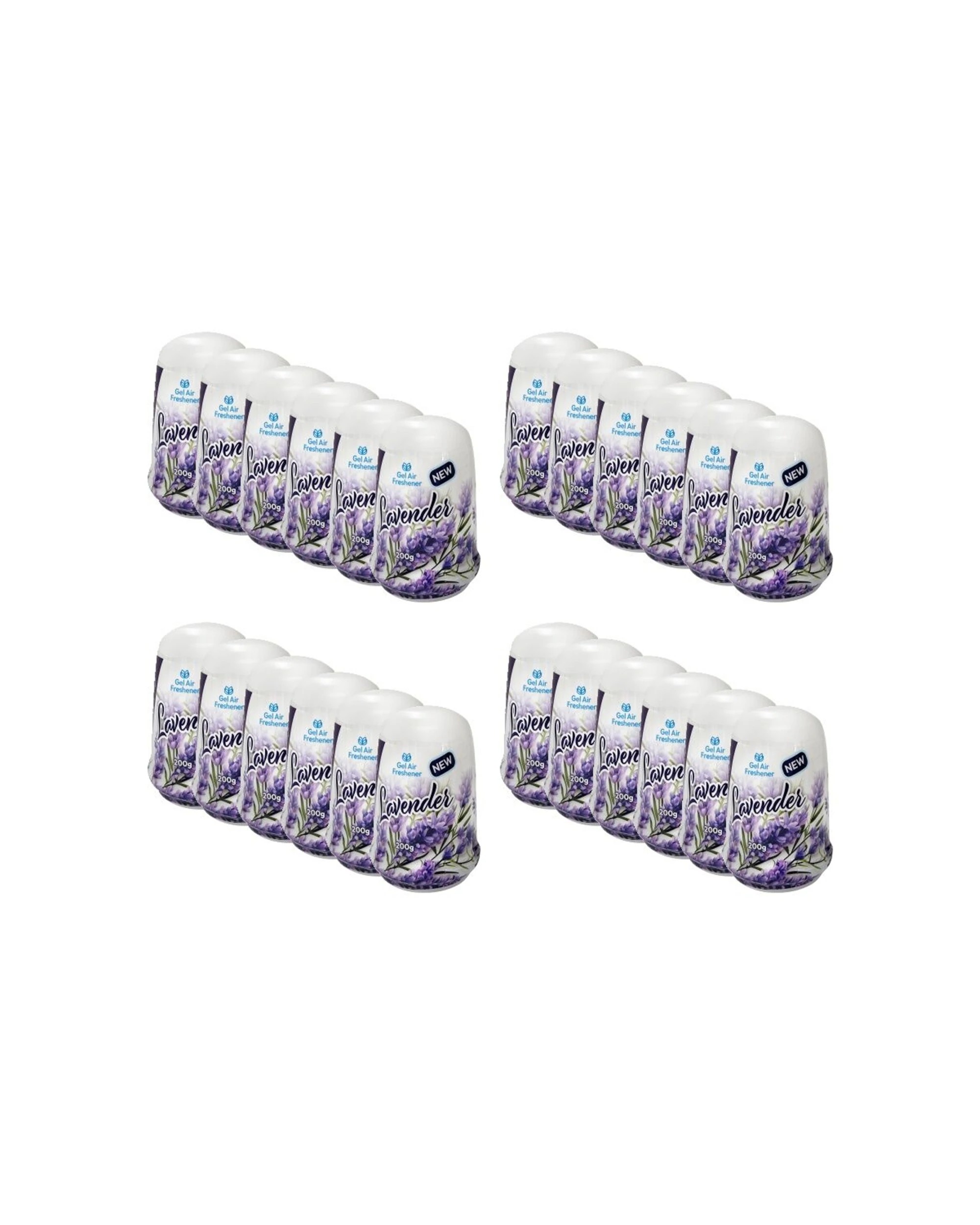 1 Cleana 24PK Air Fresh Cone Gel Room Freshener 200g Lavender Floral - White, 1 of 2