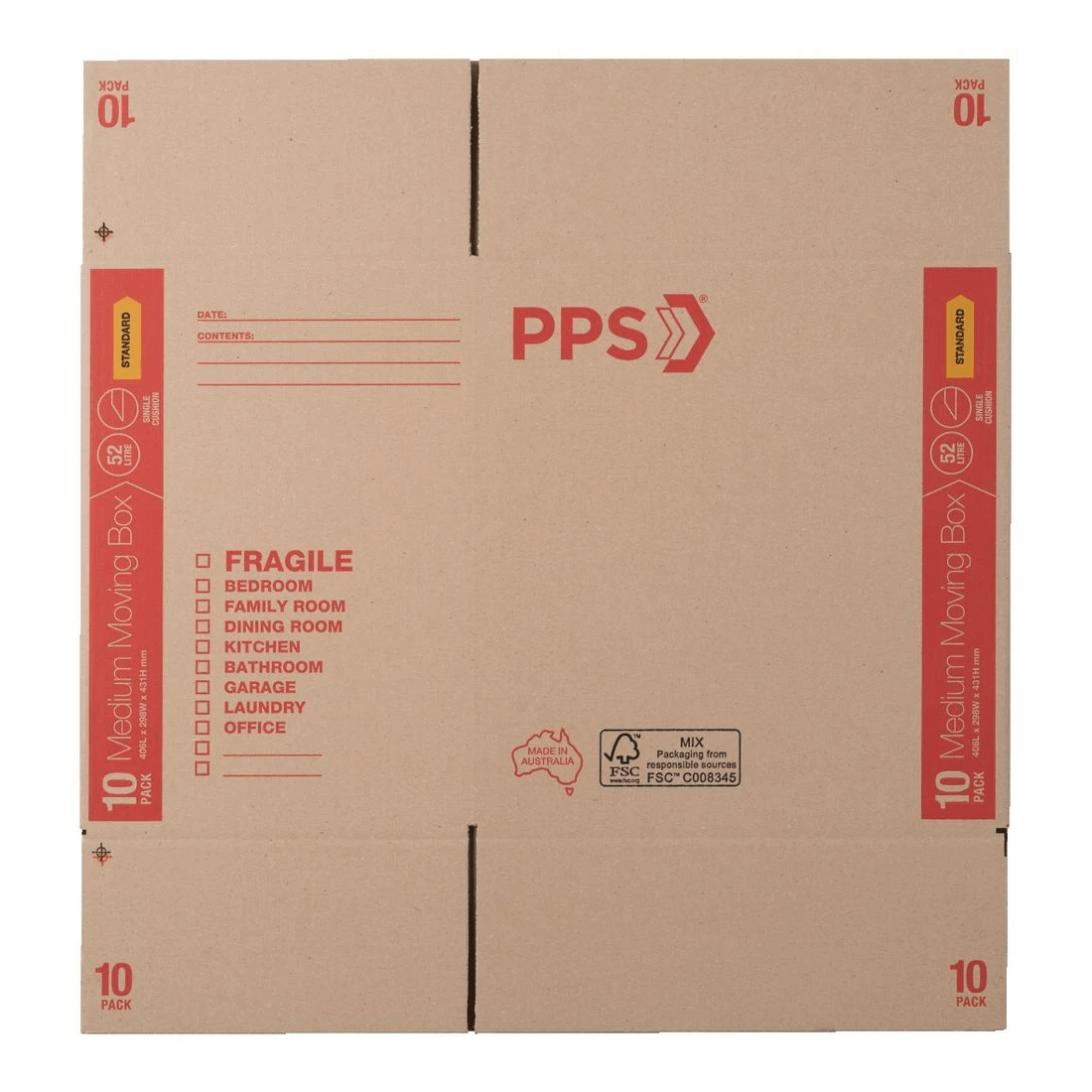 3 PPS Moving Boxes Medium 406 x 298 x 431mm 10 Pack, 3 of 4