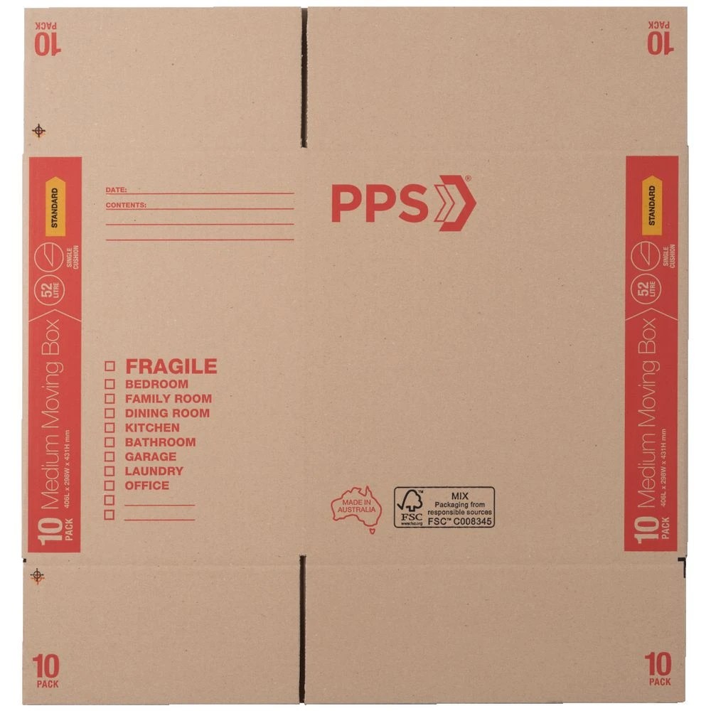 3 PPS Moving Boxes Medium 406 x 298 x 431mm 10 Pack, 3 of 4