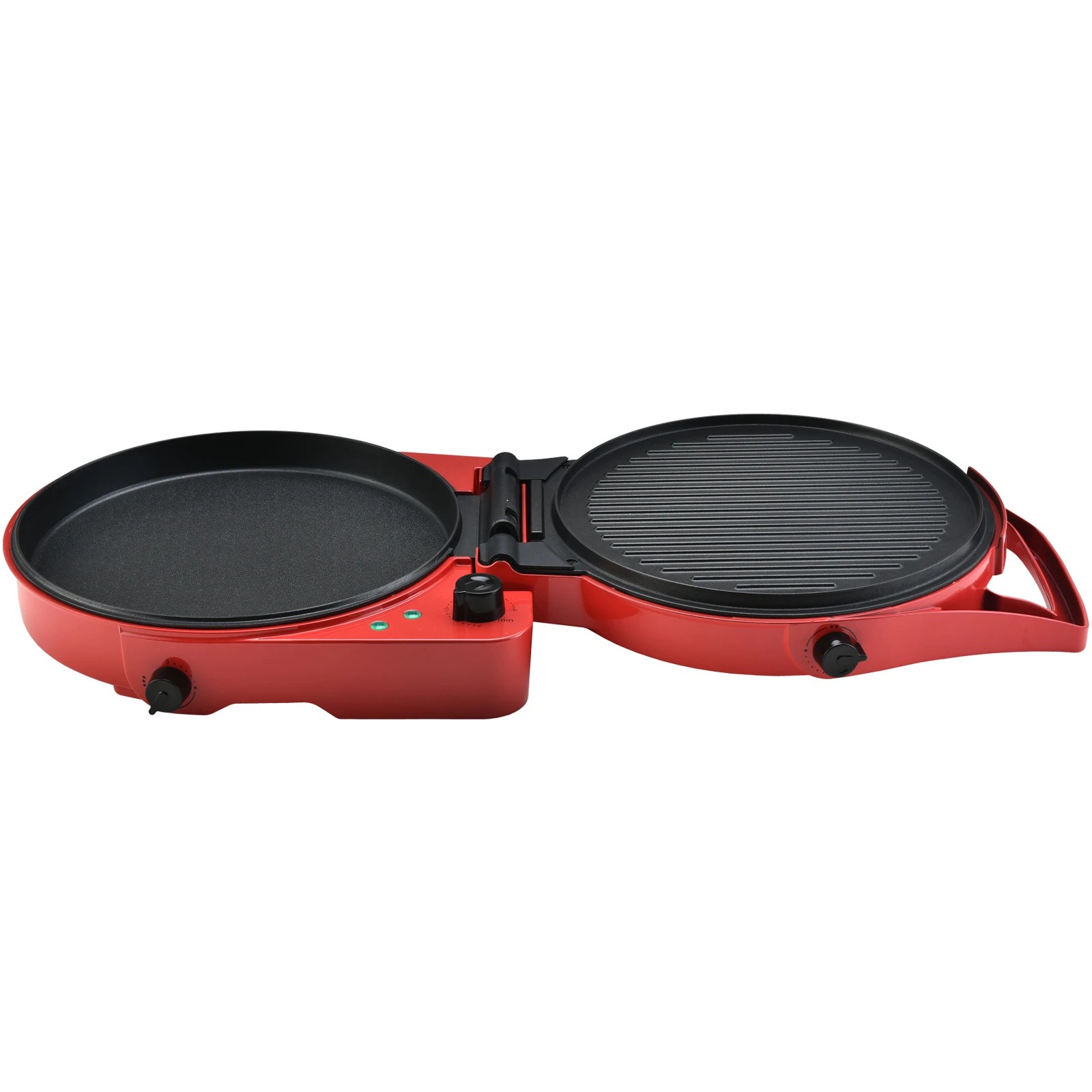 3 Todo 1800w Electric Pizza Maker Pizza Oven Dual Temperature Control Flat Grill - Red, 3 of 5