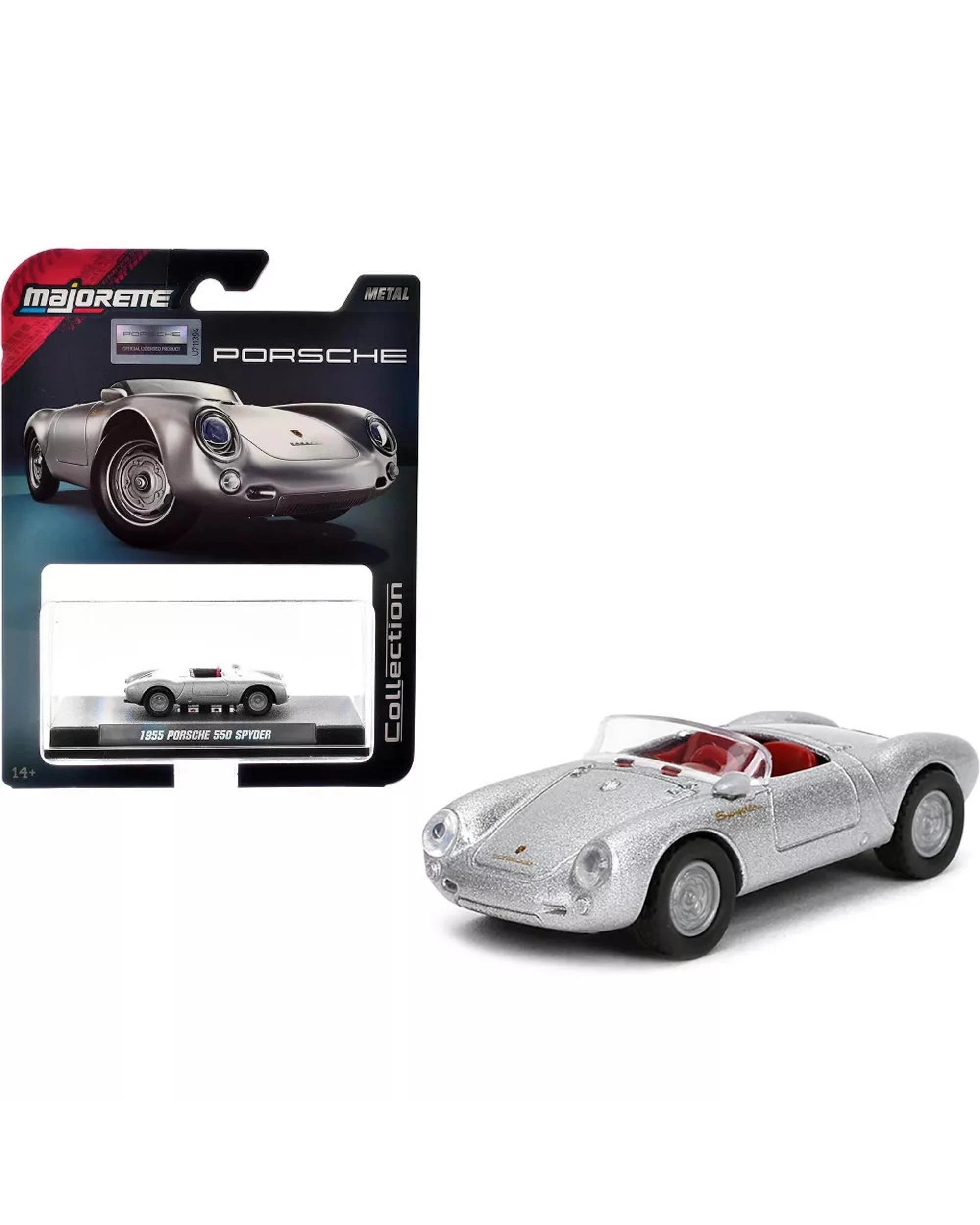 1 Majorette Collection Series 1955 Porsche 550 Spyder Diecast Vehicle - Silver, 1 of 7