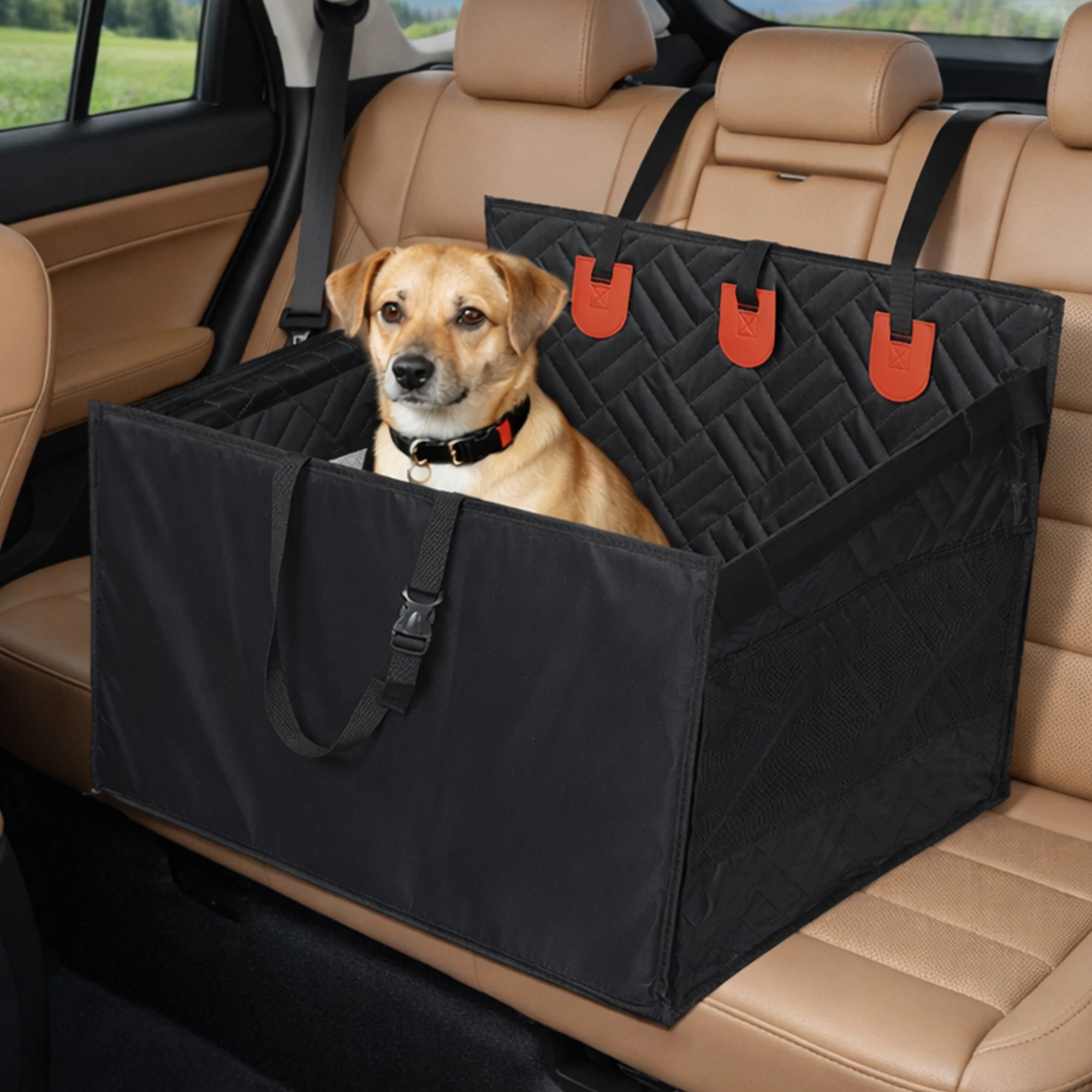 8 Pawz Dog Car Seat Cover, Cotton, - Black, 8 of 9