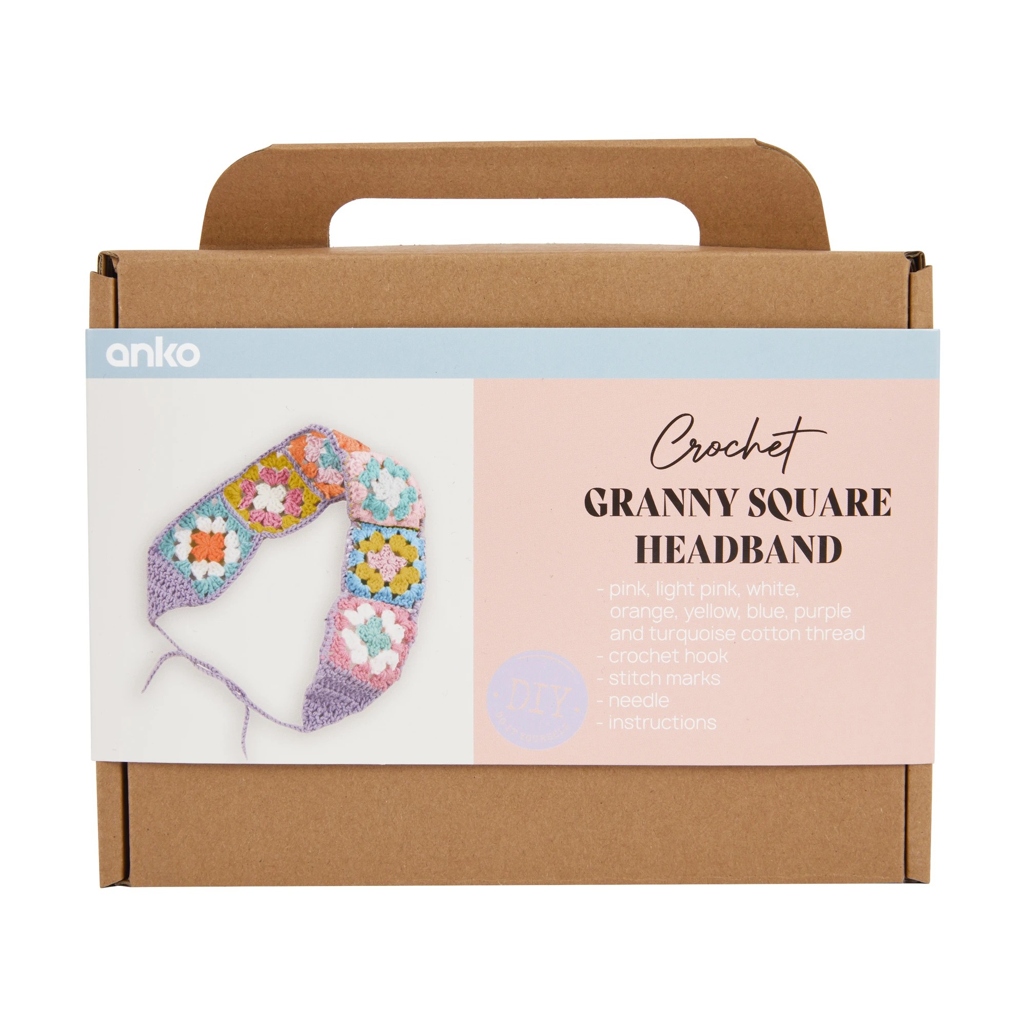 1 Crochet Granny Square Headband Kit, 1 of 3