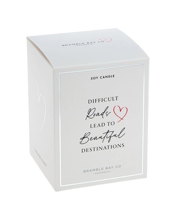 Bramble Bay Beautiful Destinations Passionfruit & Pomegranate Scented Candle Home Fragrance 300g - White