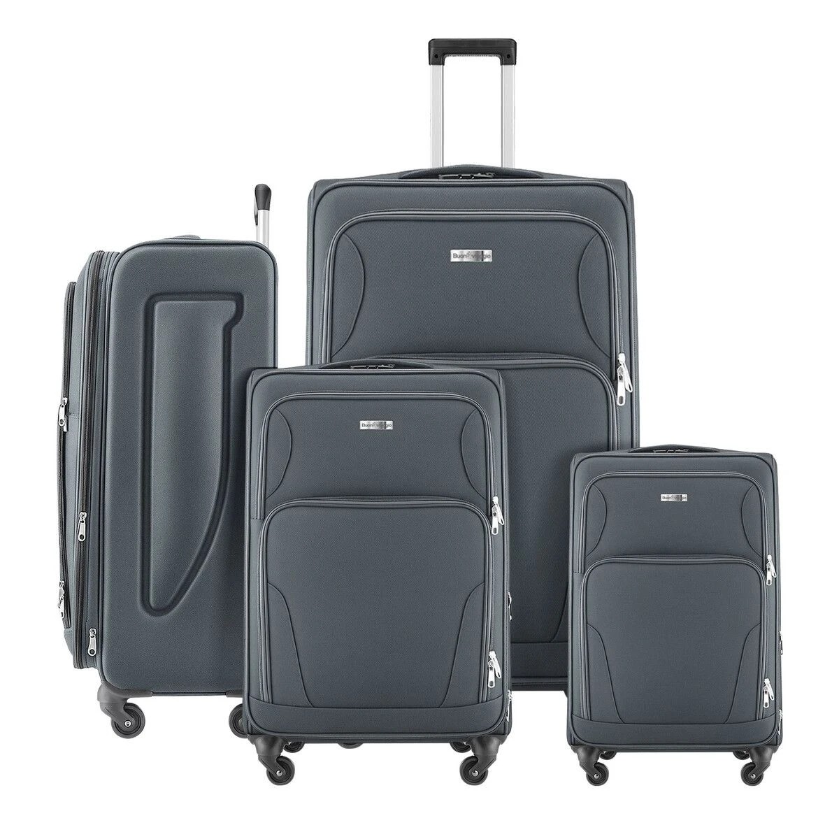 1 Buon Viaggio 4 Piece Suitcases Luggage Set Carry On Softside Travel Case, 1 of 3