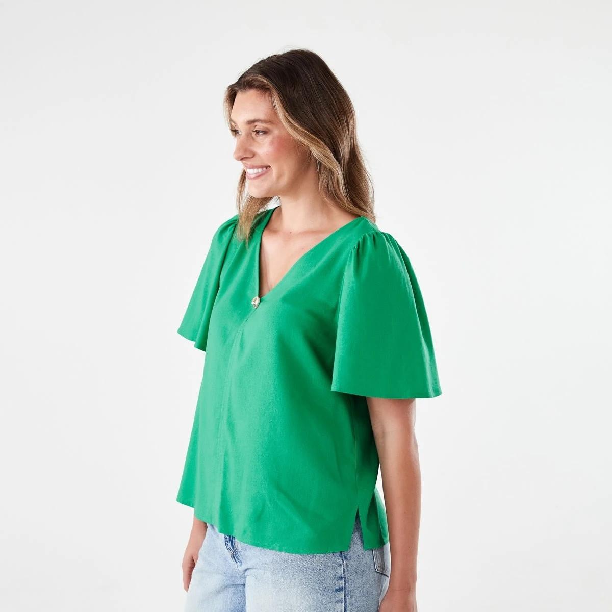 2 Short Sleeve Flutter Top SIMPLY GREEN, 2 of 6