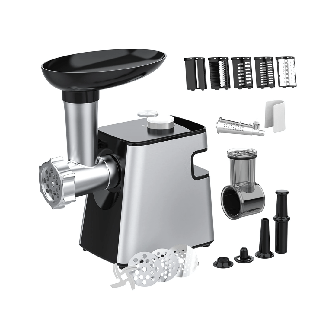 1 Advwin 8-IN-1 Electric Multi Food Processor, Cheese Grater, Meat Grinder Veges Slicer Shredder Sausage Stuffer, 1 of 8