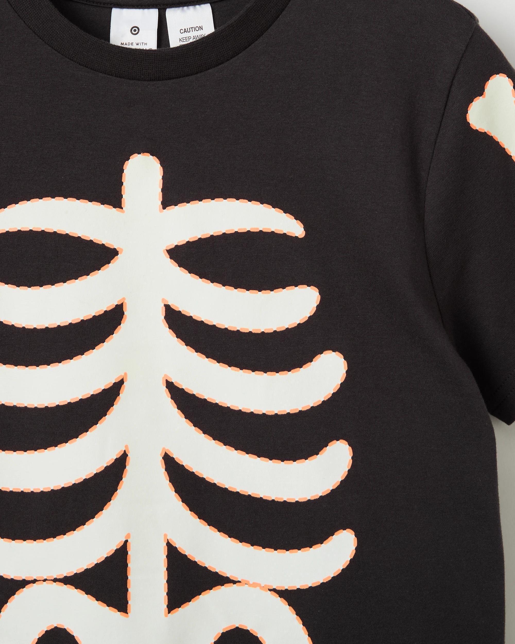 9 Target Kids Sibling Matching Organic Cotton Older Kids Pyjama Set BLACK SKELETON, 9 of 9