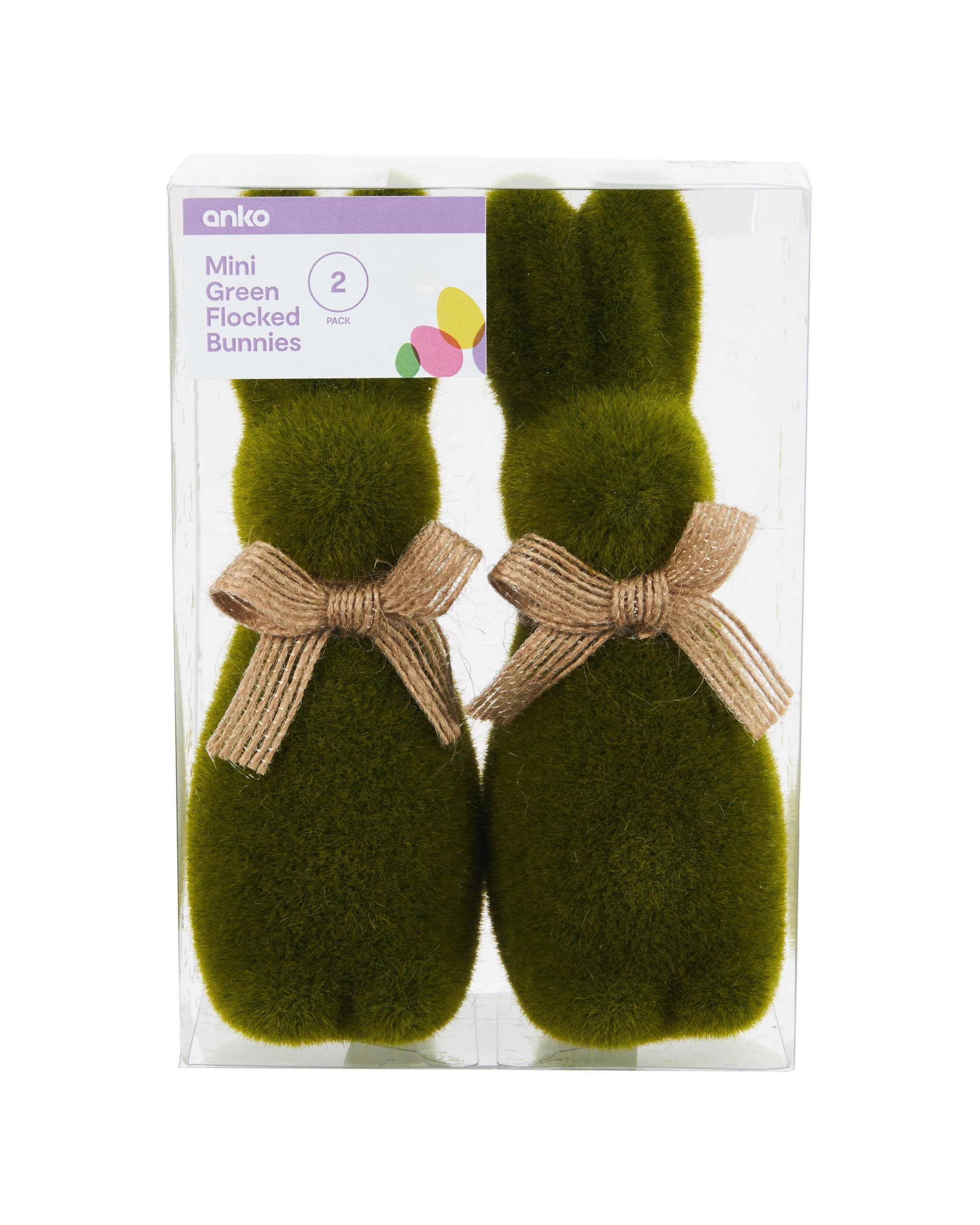 4 2 Pack Mini Green Flocked Bunnies, 4 of 4