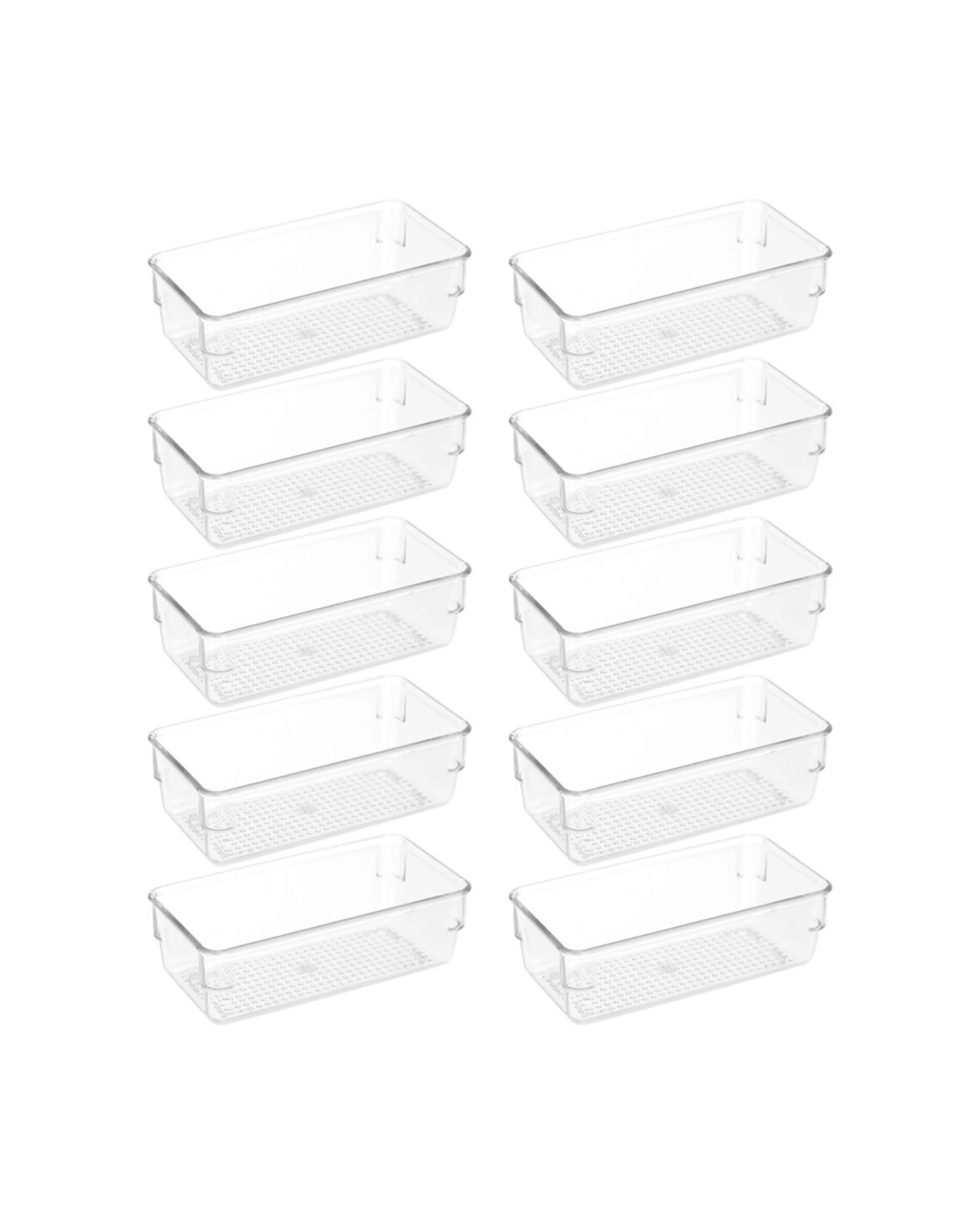 1 Boxsweden 10x Crystal Storage Tray Durable Organisers 16x8cm - Clear, 1 of 4