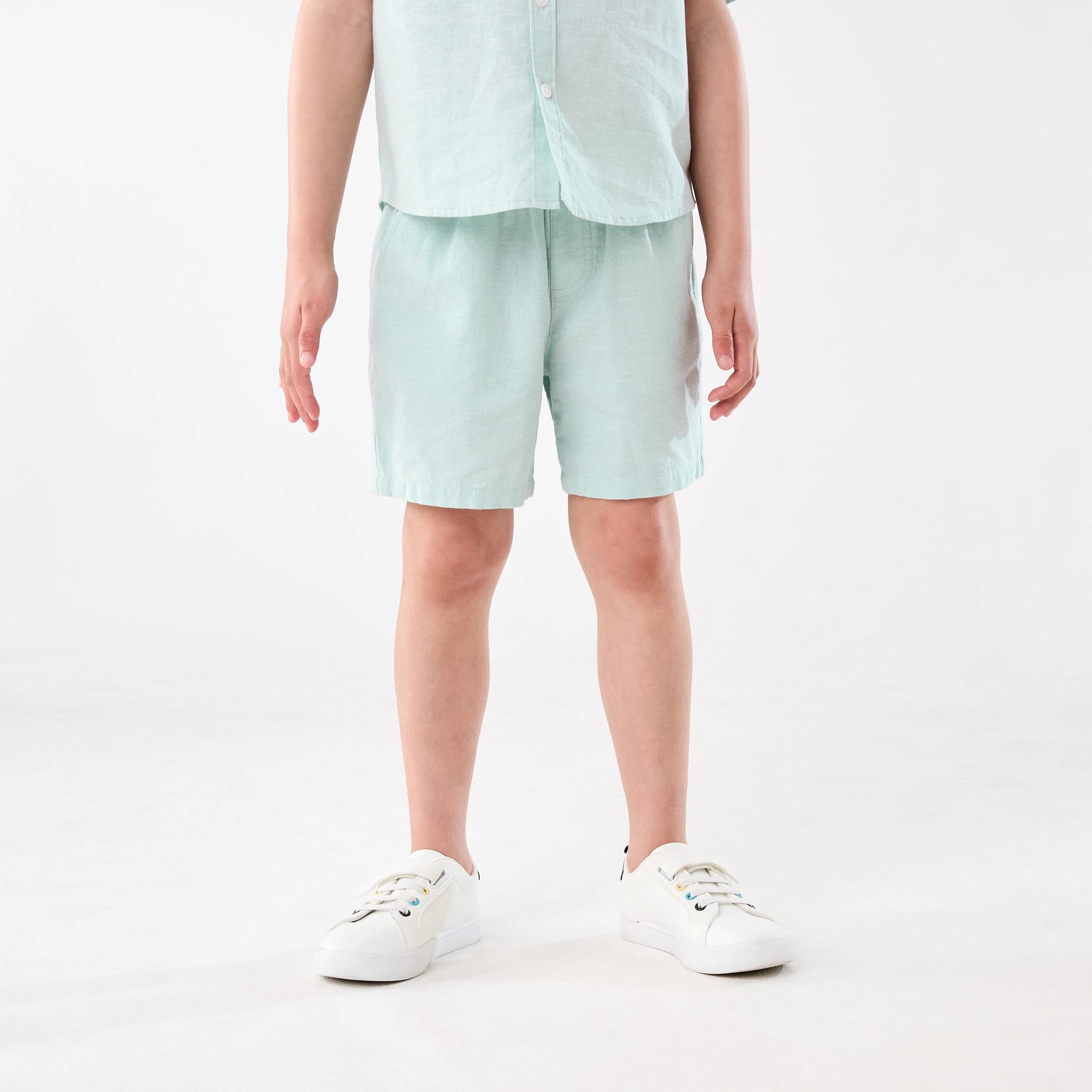1 Linen Blend Shorts DUSTY EGGSHELL, 1 of 6