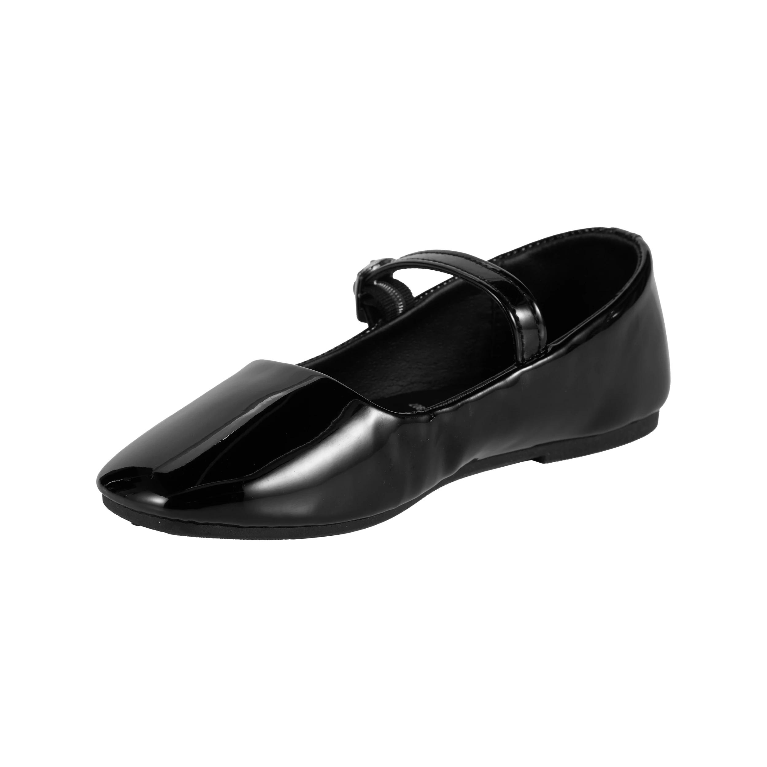 3 Junior Camilla Square Toe Flats BLACK, 3 of 5