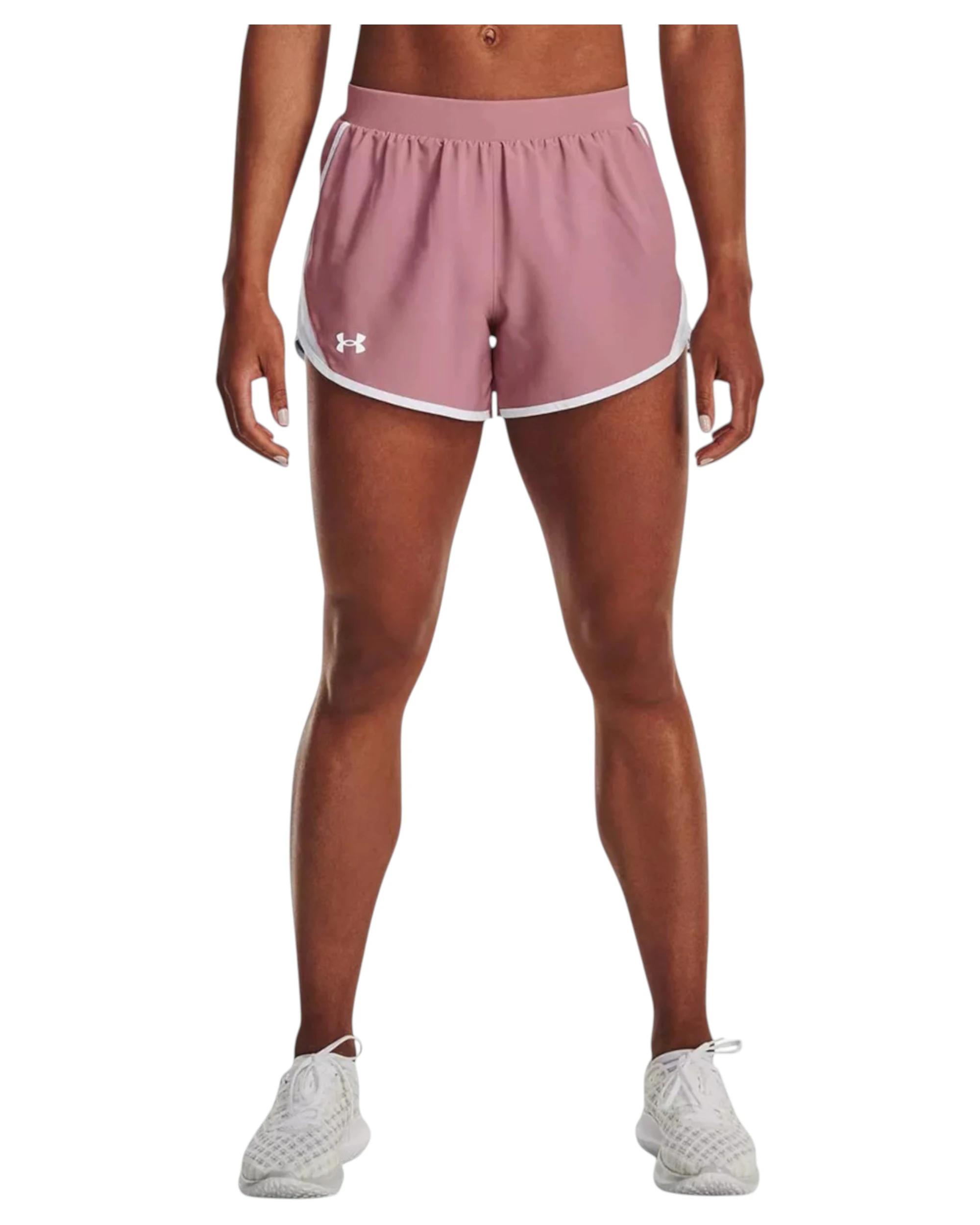 4 Under Armour Womens Pink/ White Fly-By 2.0 Shorts PINK, 4 of 6