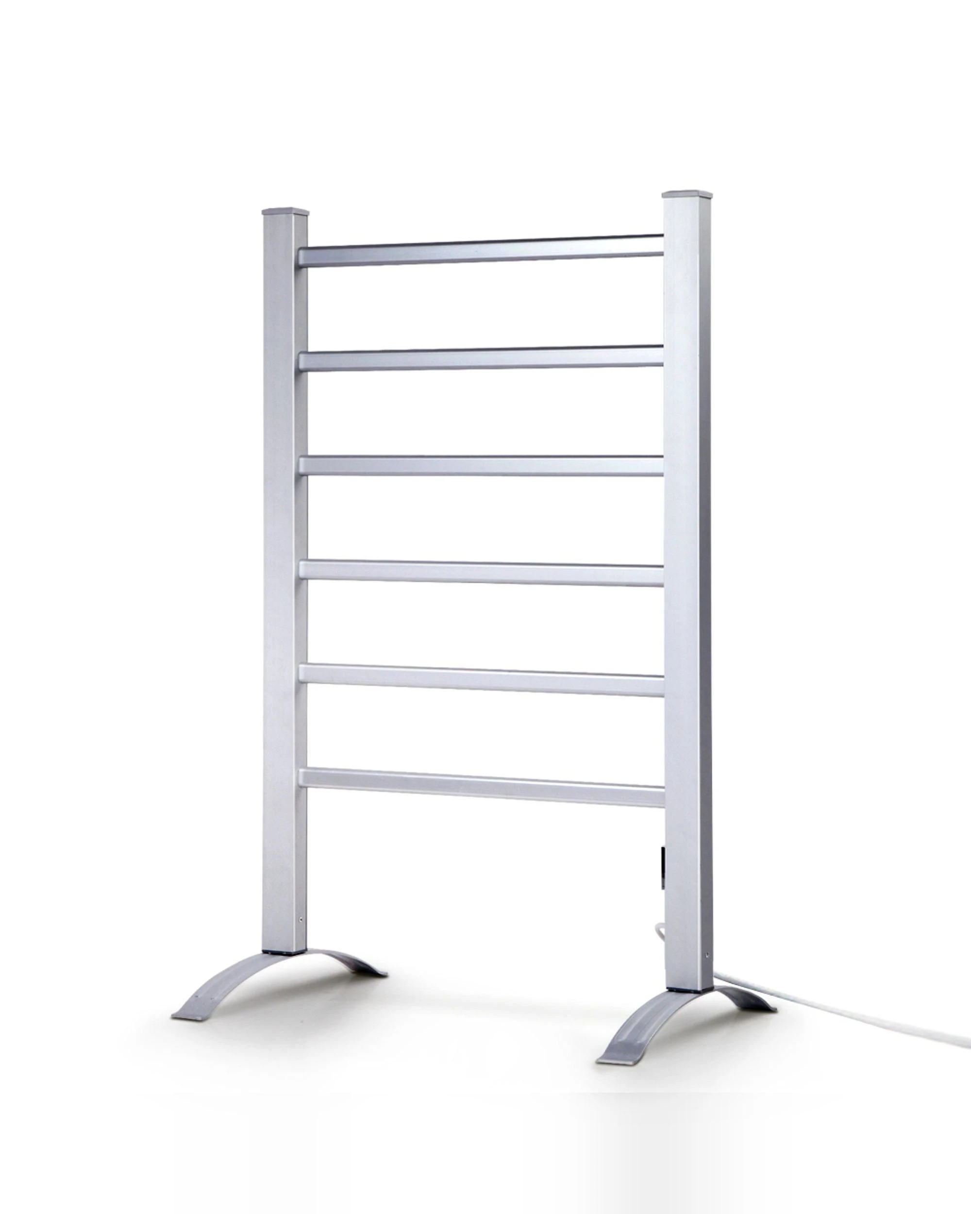 1 Devanti Electric Heated Towel Rail Rack 6 Bars With Timer Clothes Dry Warmer
 - Silver, 1 of 8