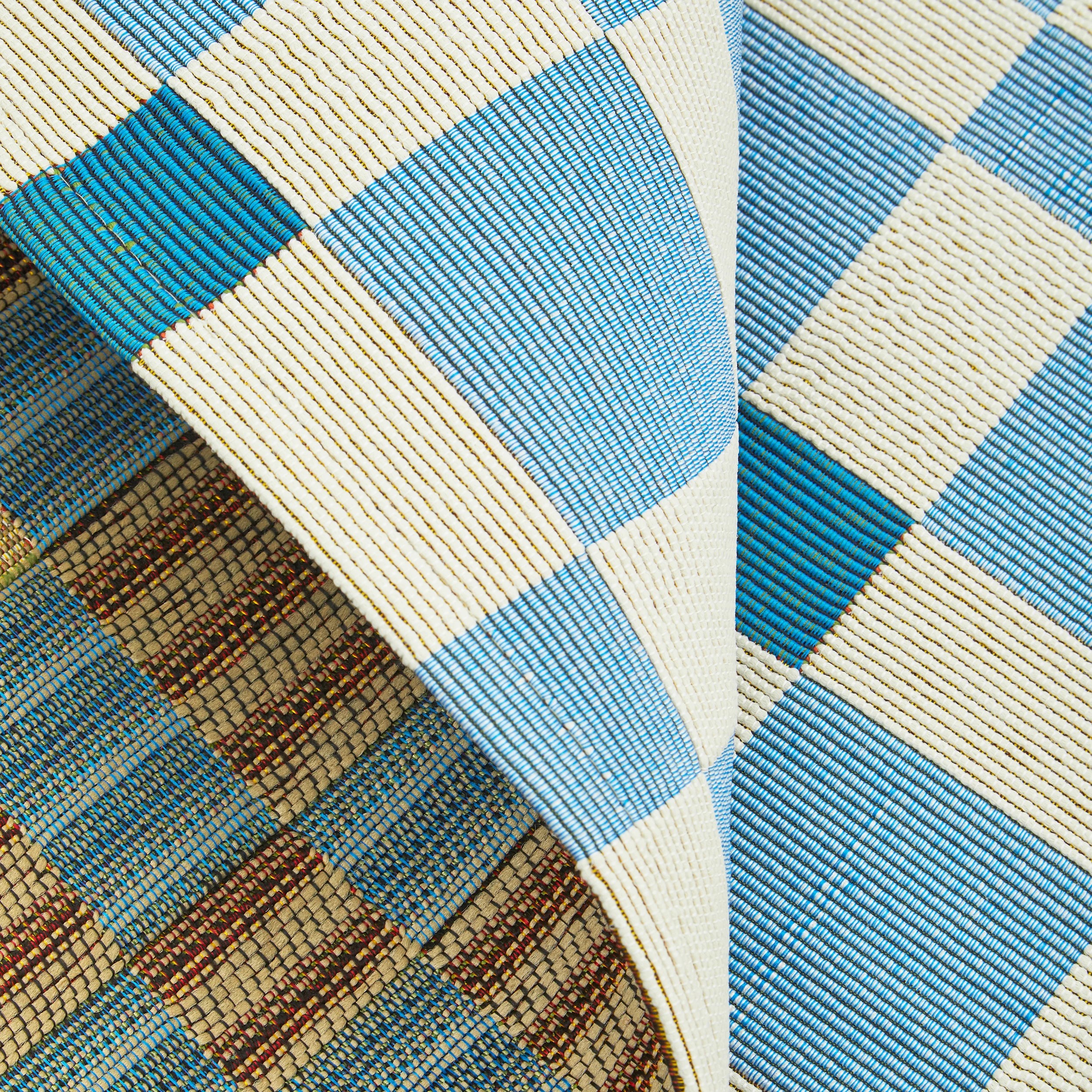 8 Common Ground Rugs Horizon Tito 400x80cm - Large Outdoor Rug - Blue, 8 of 8