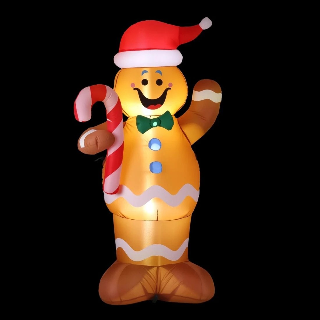 3 Jingle Jollys Christmas Inflatable Gingerbread Man 1.5M Height LED Decorations Illuminated - Multi, 3 of 7
