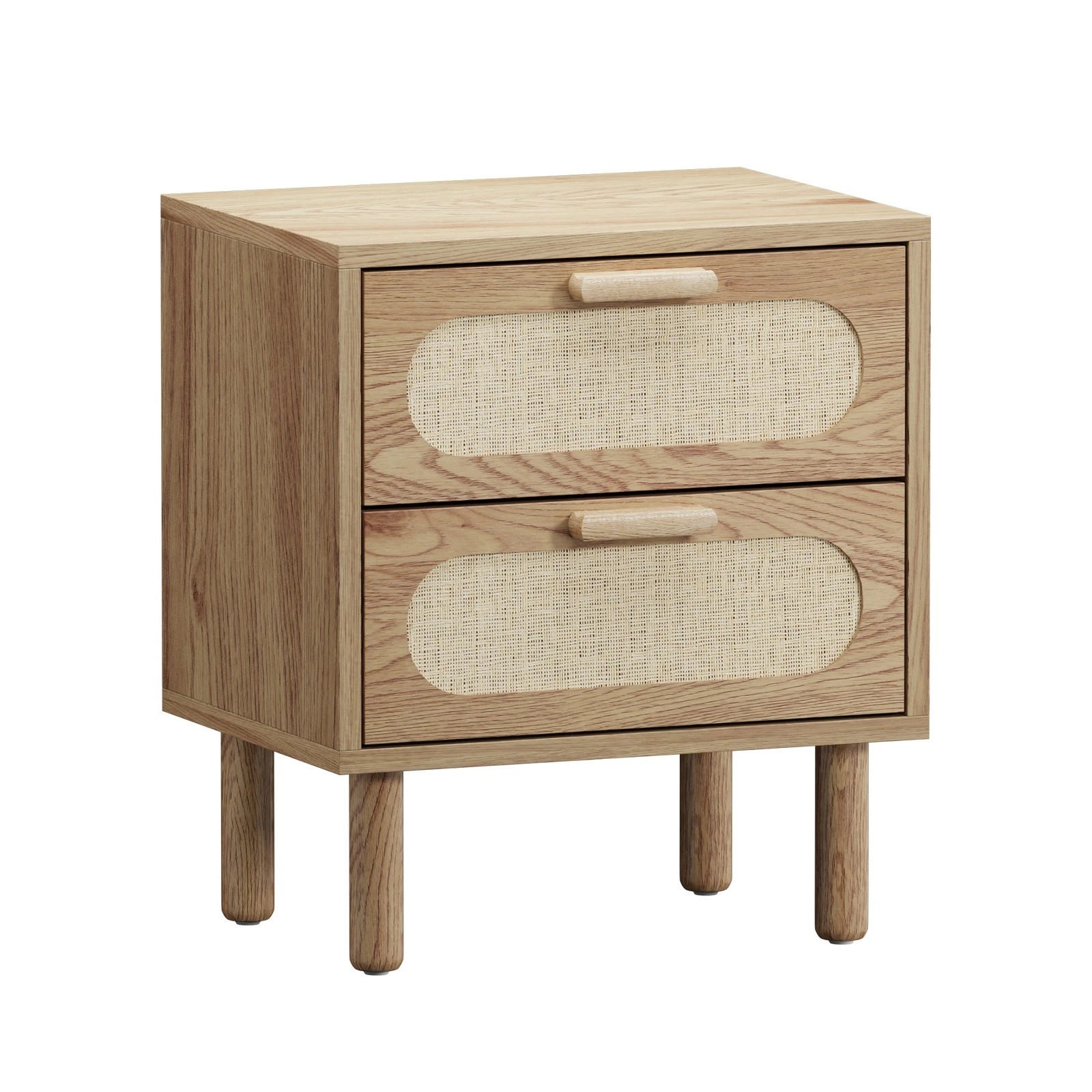 6 Oikiture 2x Bedside Table Drawers Side End Tables Storage Nightstand - Natural, 6 of 9