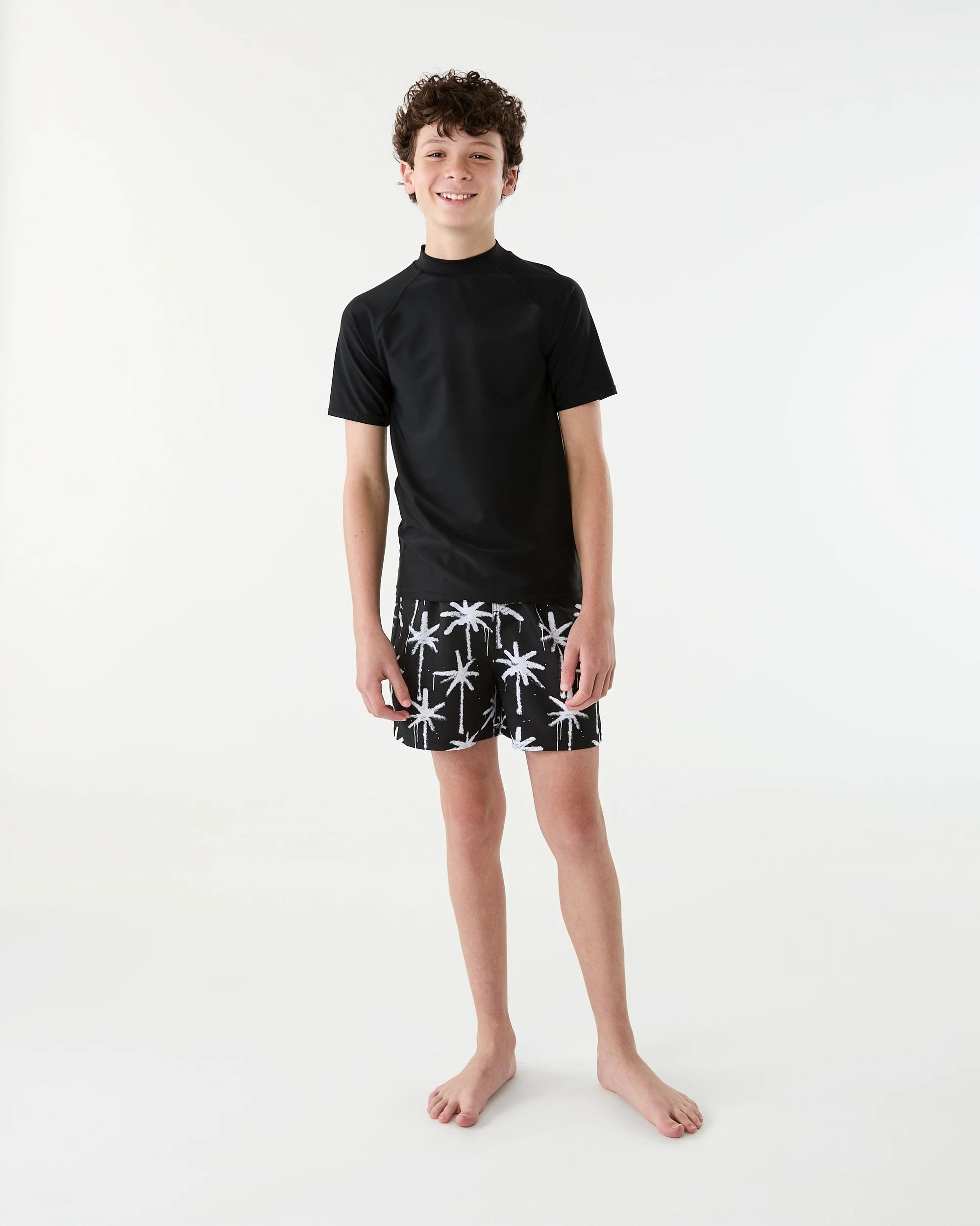 5 Printed Swim Shorts Blk Palm, 5 of 6