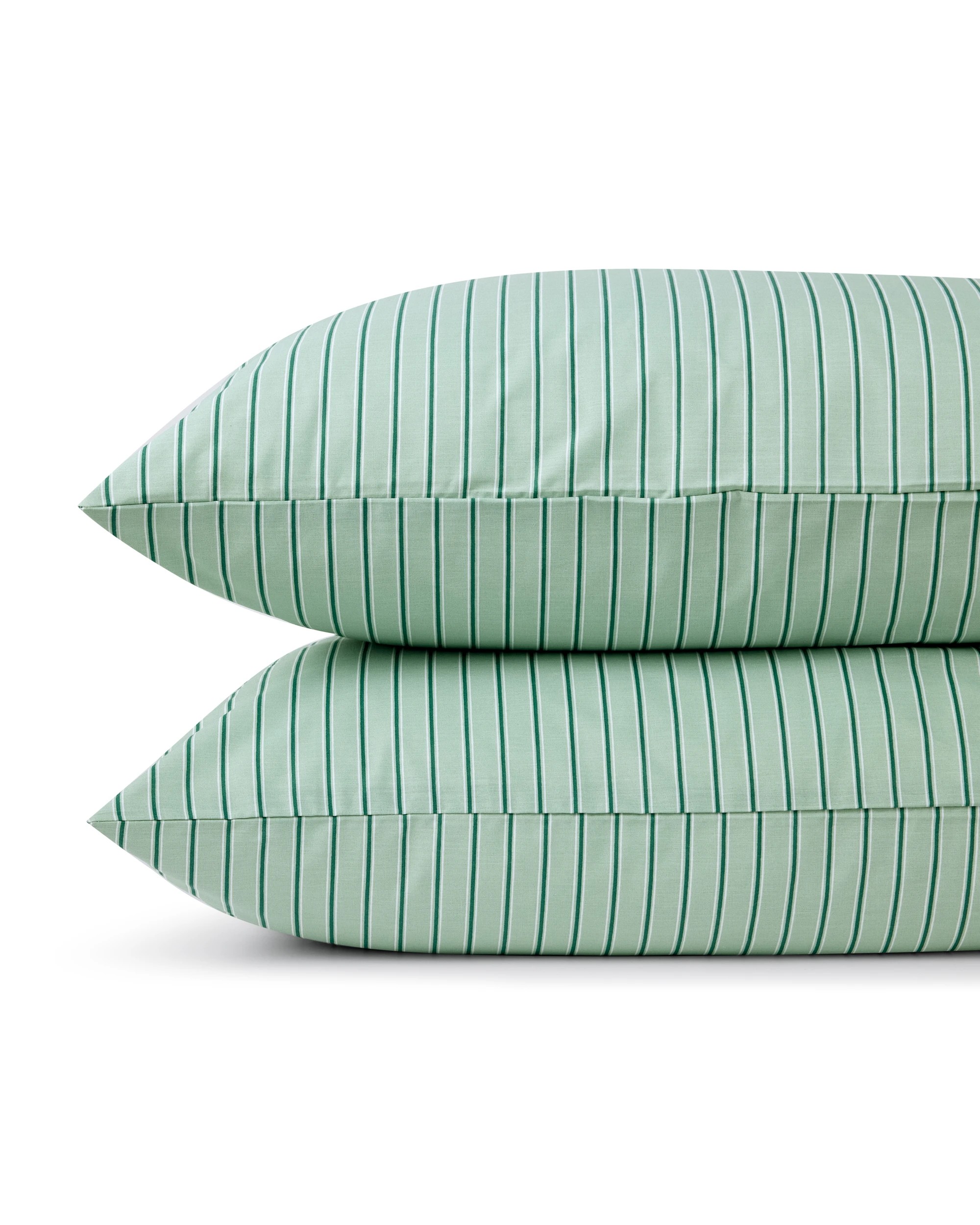 2 250 Thread Count Cotton Stripe Sheet Set - Queen Bed, Sage, 2 of 7