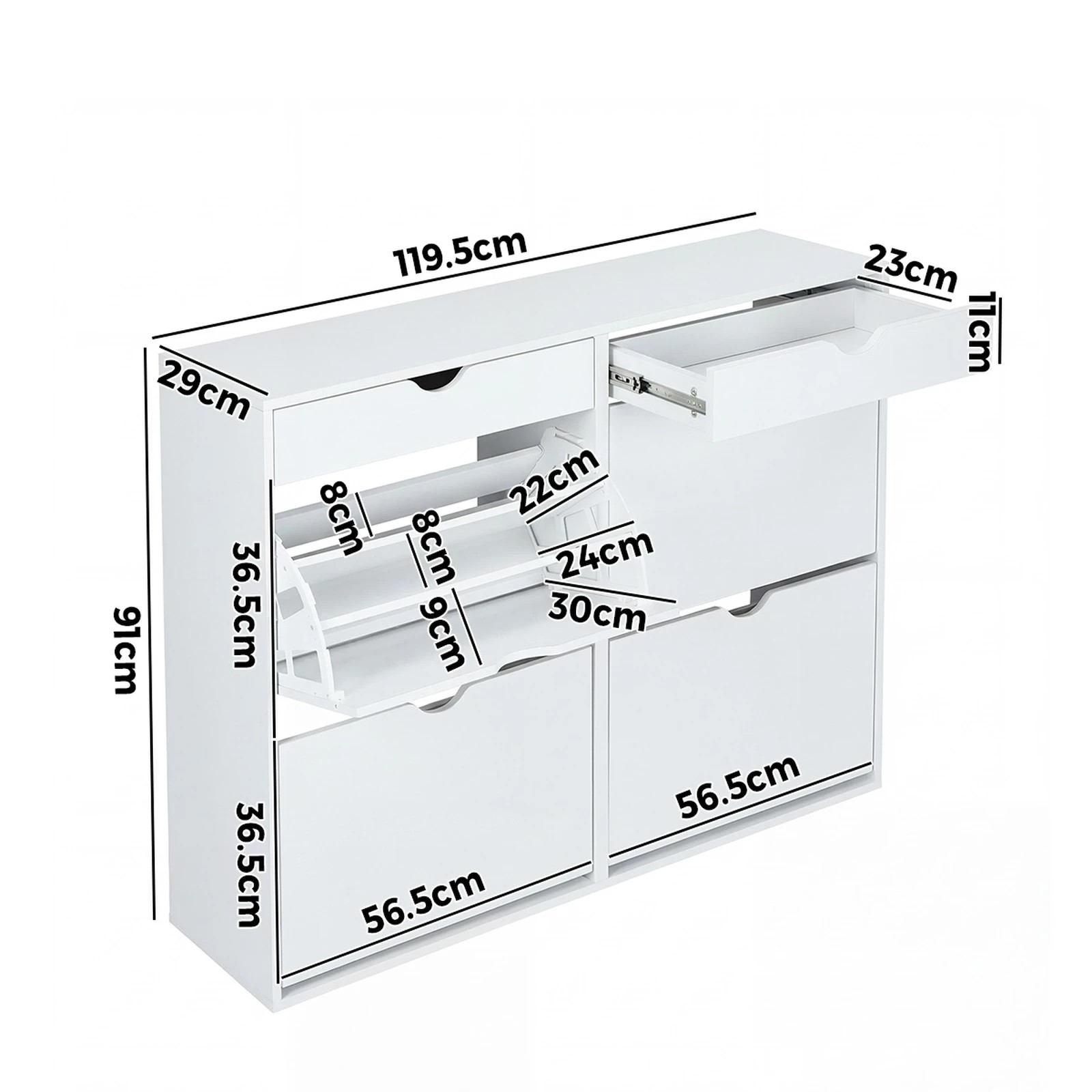 2 Oikiture Shoe Rack Shoe Storage Cabinet Cupboard Organiser Shelf 36 Pairs - White, 2 of 9