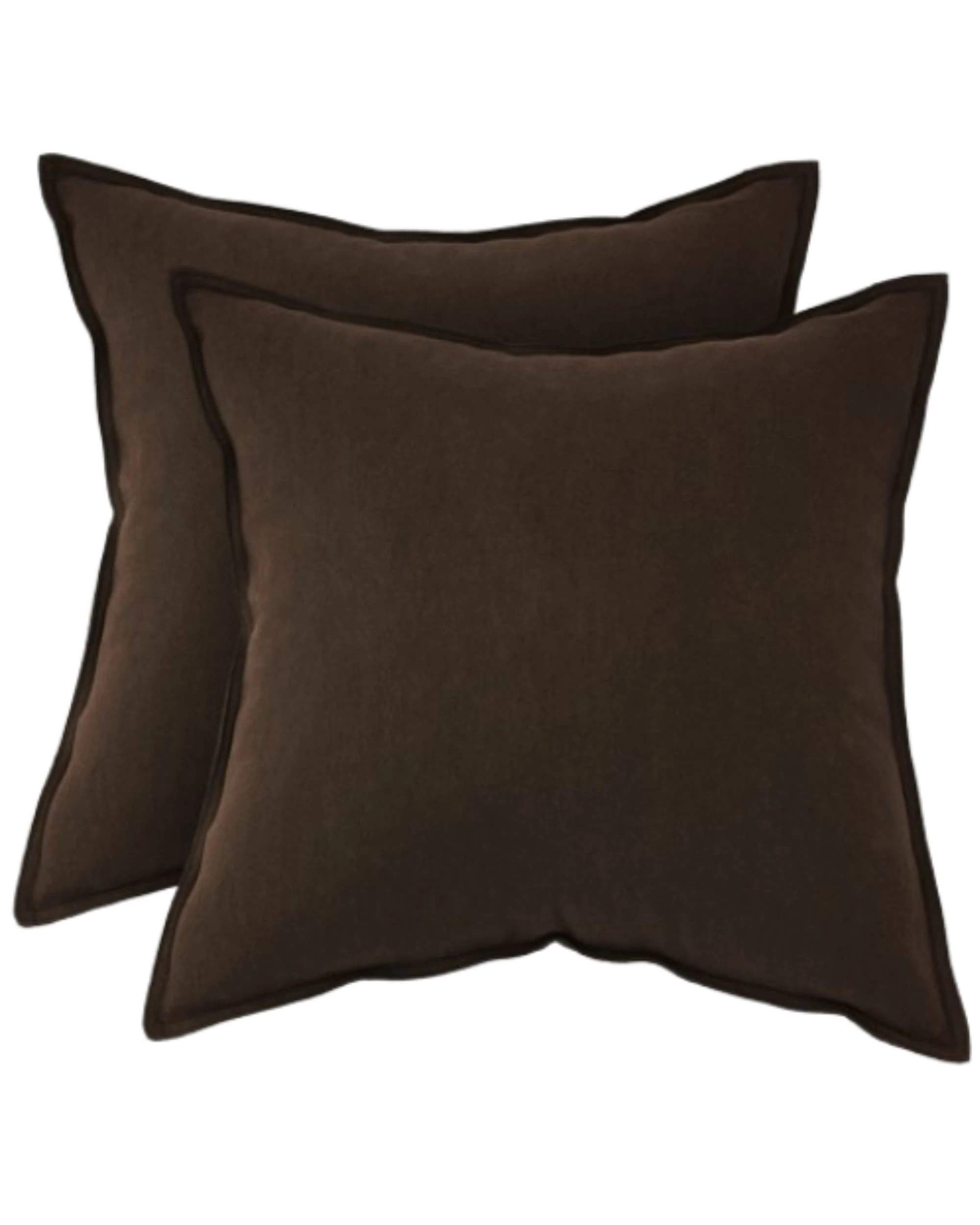 1 Gioia Casa 2-Pack Linen-Cotton Blend European Pillowcases - Dark Brown, 1 of 4