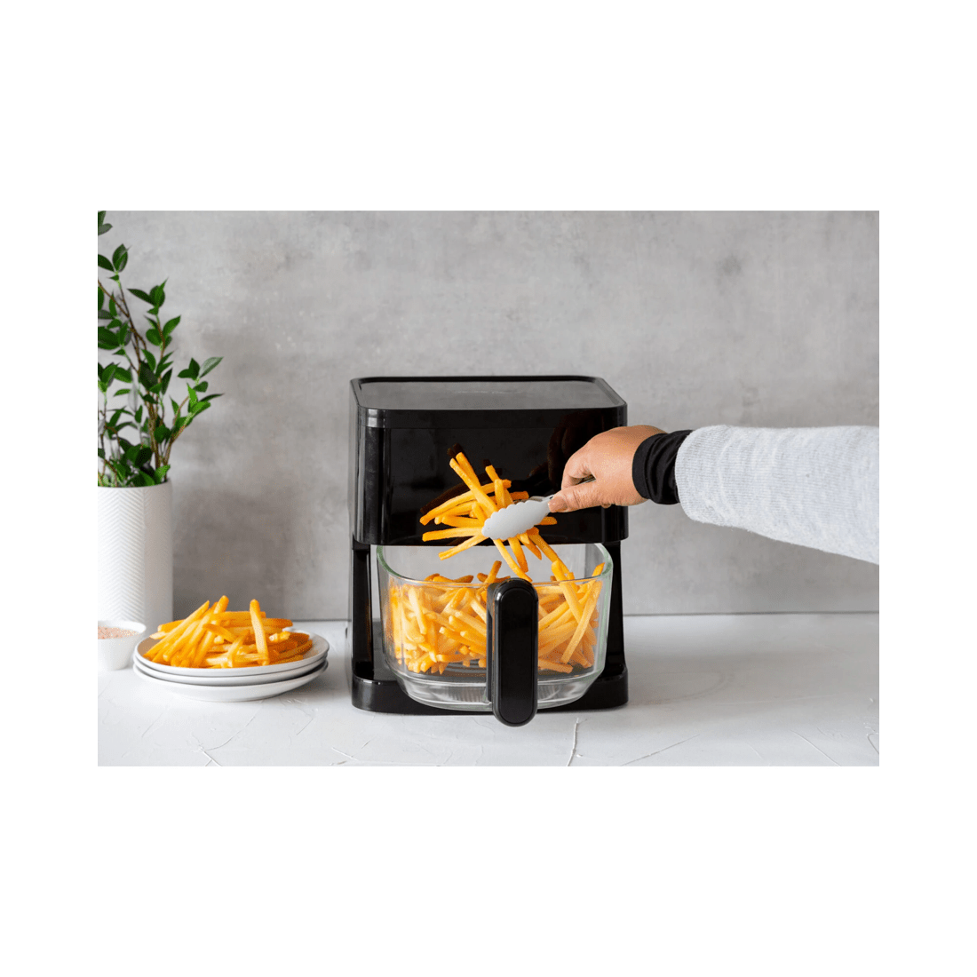 6 Healthy Choice 1350W 5L Touch Controlled Digital Air Fryer with Glass Basket, 6 of 8