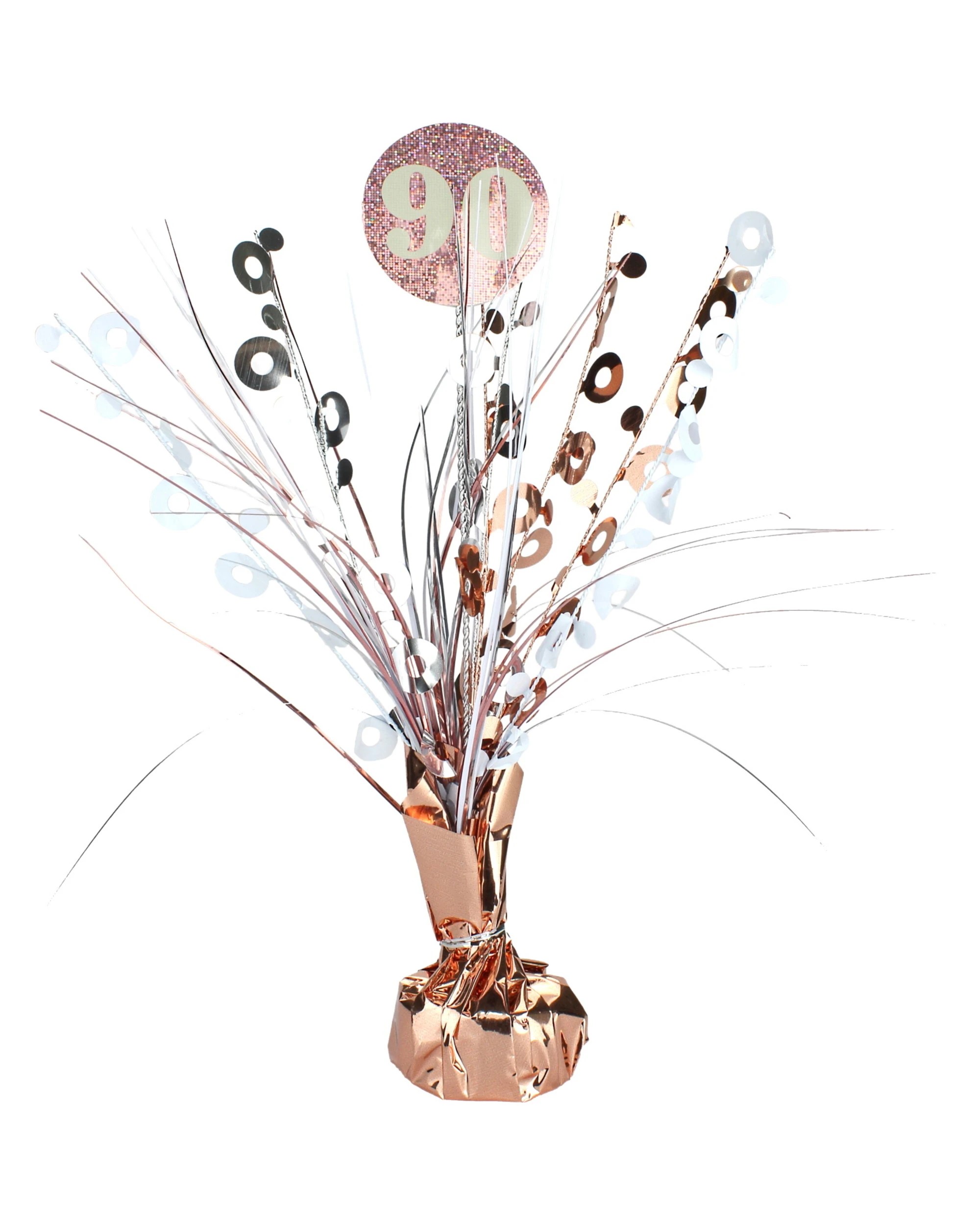 1 Alpen Prismatic 90th Birthday Spray Centrepiece - Rose Gold and White - Rose Gold, 1 of 1