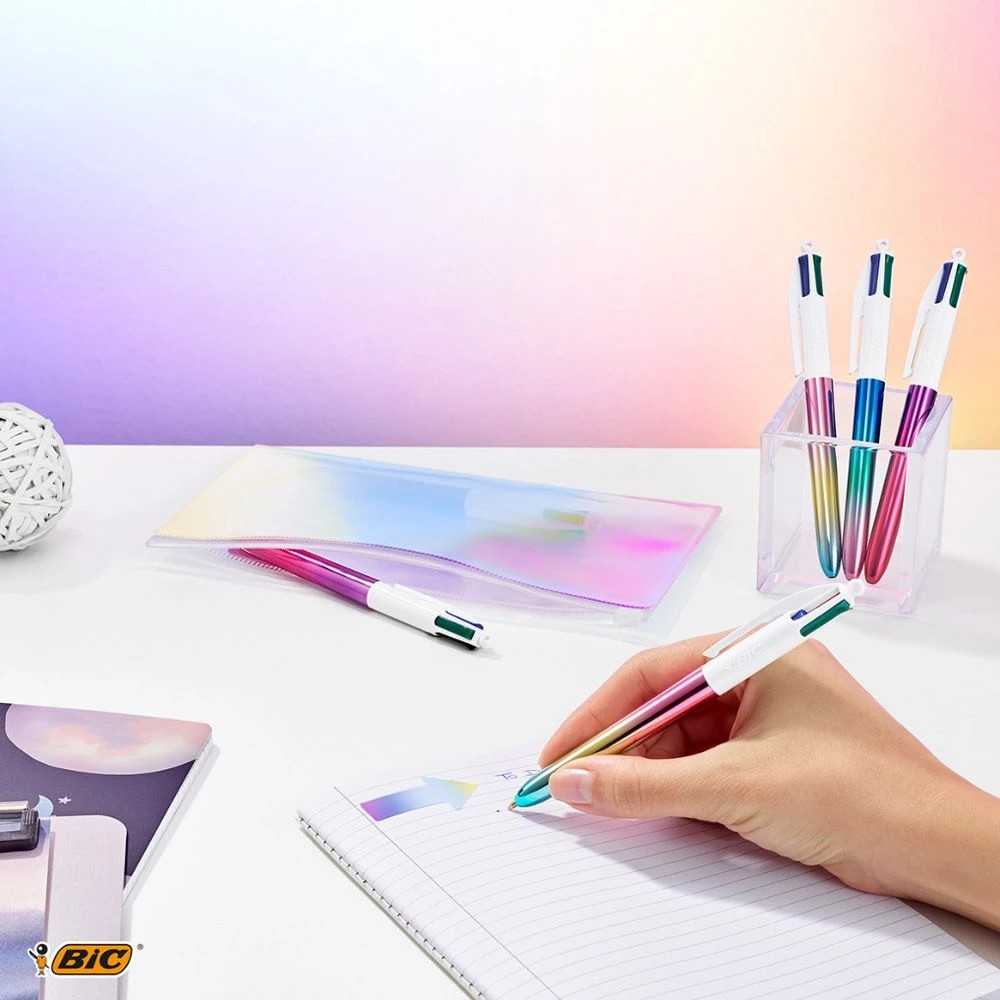 6 Bic 4-Colour Ballpoint Pen Gradient 3 Pack, 6 of 6