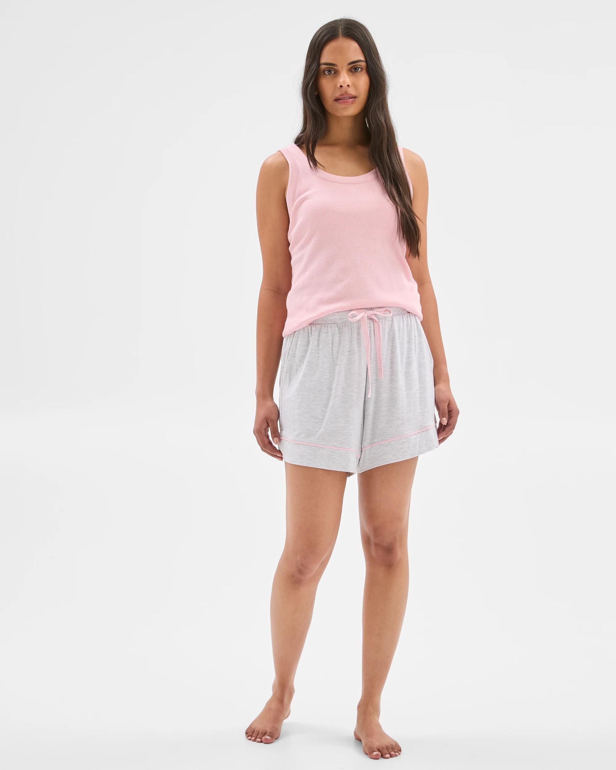 2 Target Bamboo Soft Comfort Pyjama Shorts GREY / PINK, 2 of 6