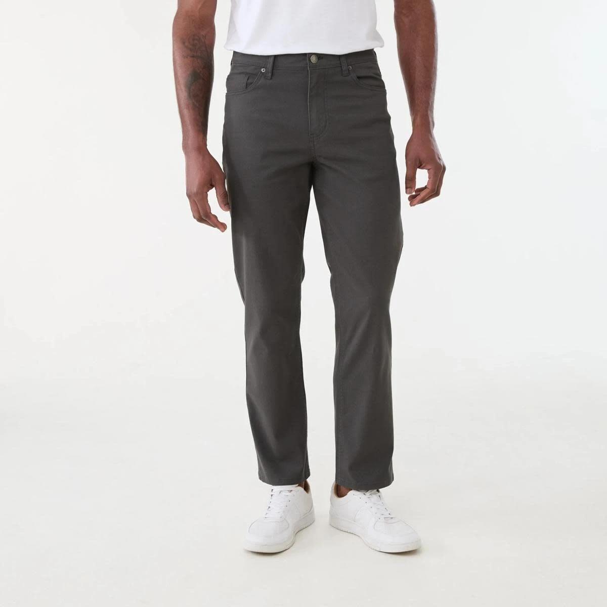 1 Straight Textured Jeans VOLCANIC ROCK, 1 of 5
