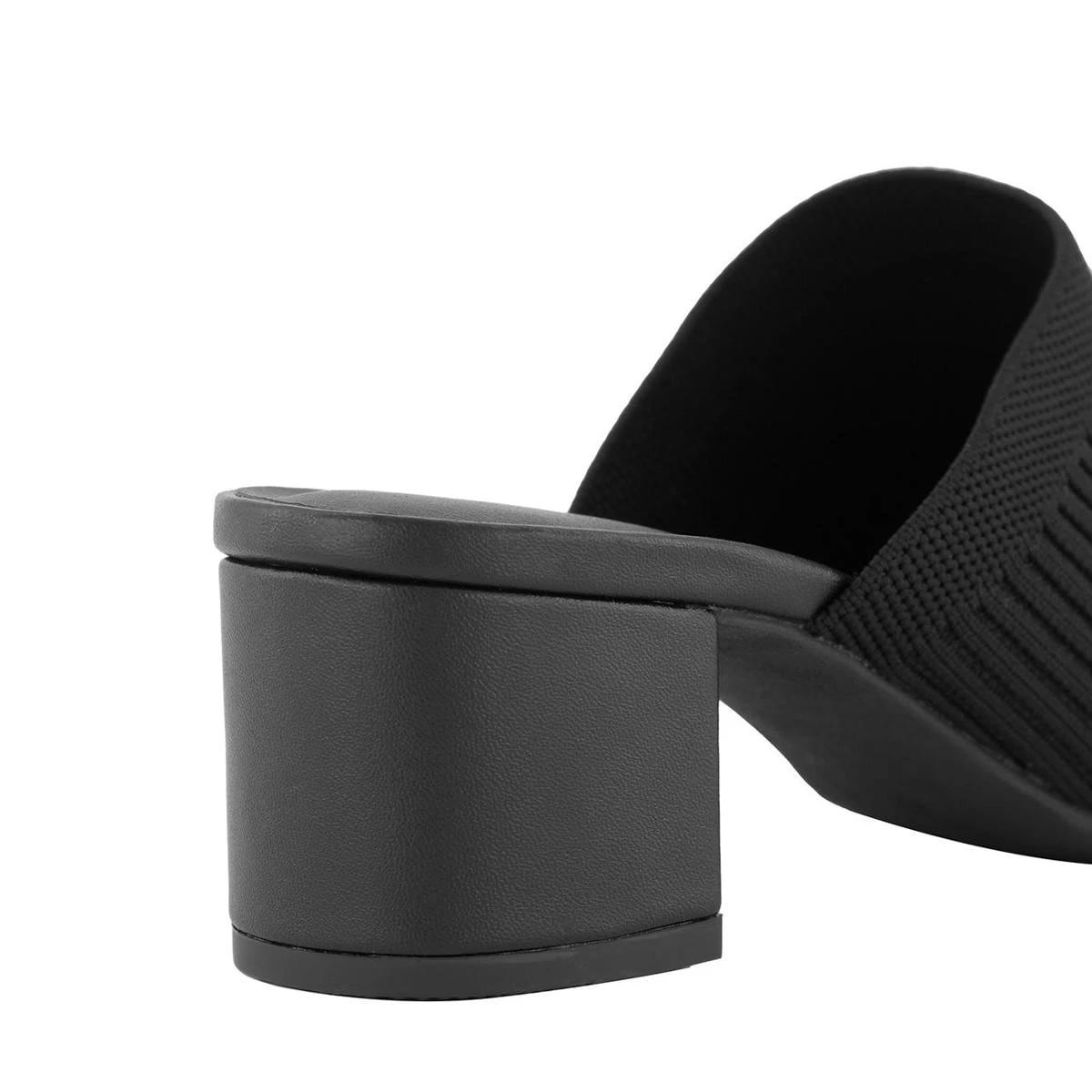 5 Casual Knit Square Toe Mules Black, 5 of 8