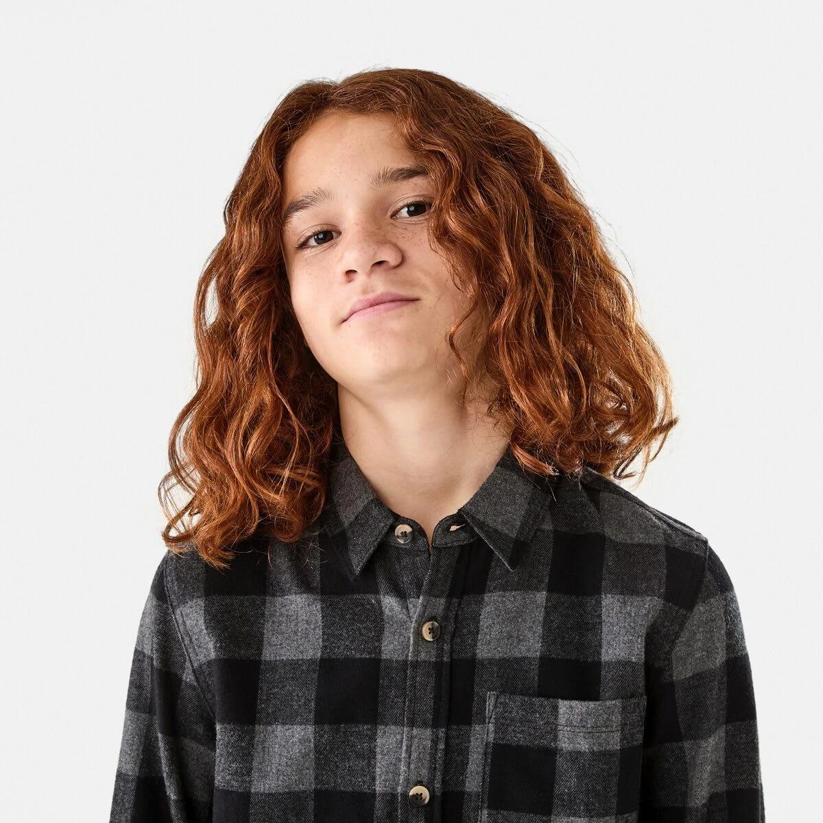 3 Long Sleeve Flannel Shirt Char Check, 3 of 9