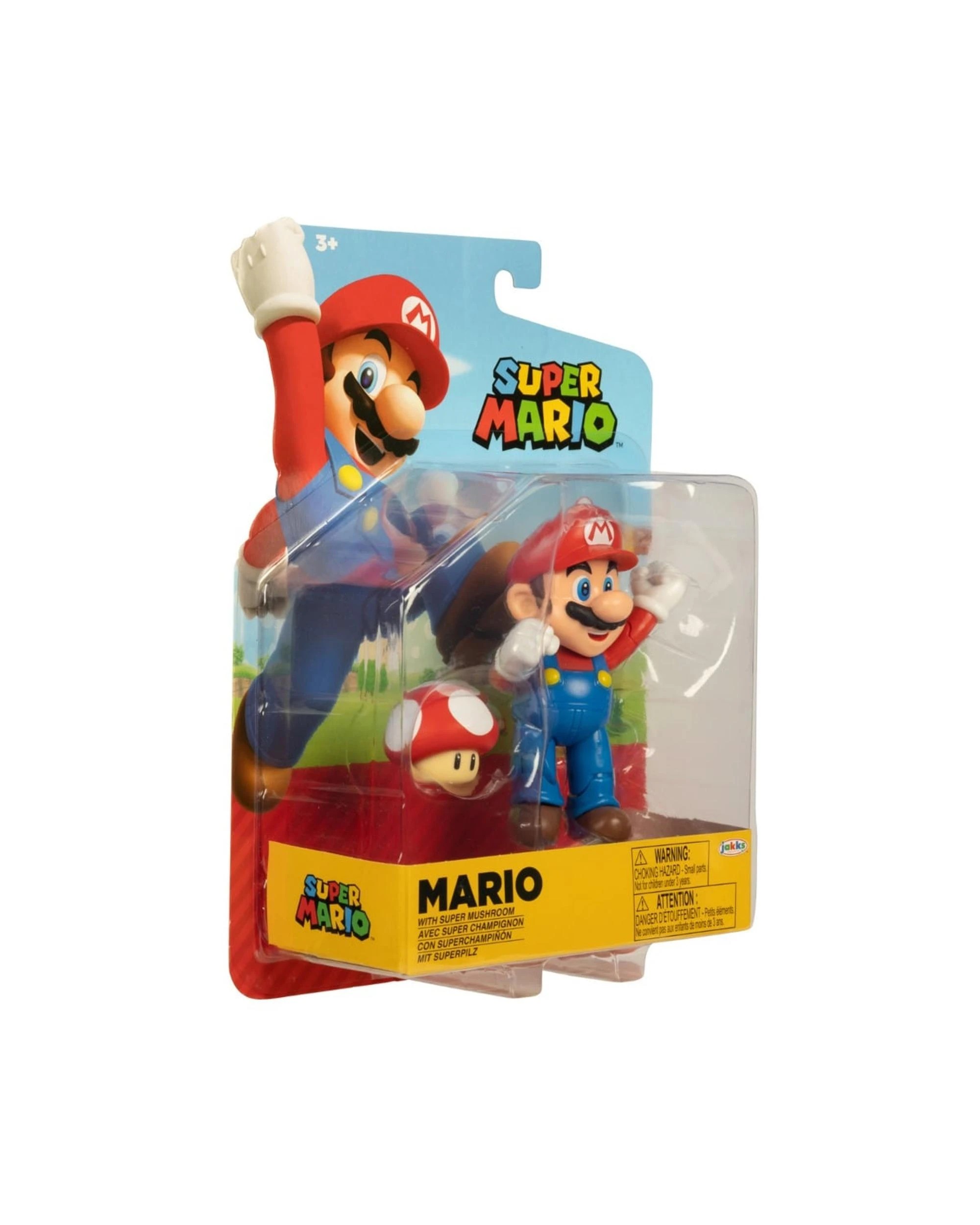 1 World Of Nintendo Super Mario 4 inch Mario With Super Mushroom Figure, 1 of 1