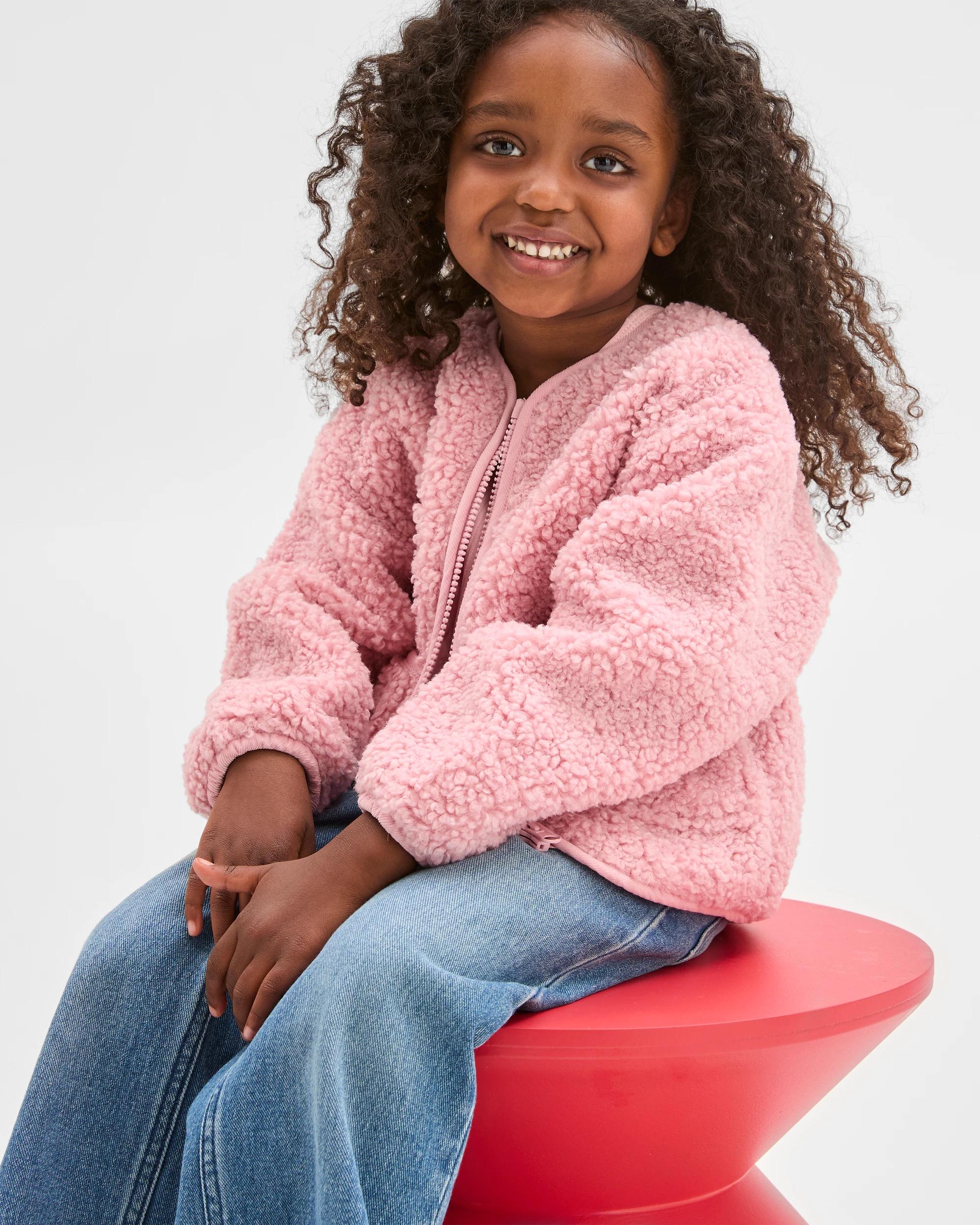 2 Target Kids Long Sleeve Teddy Jacket PINK, 2 of 7
