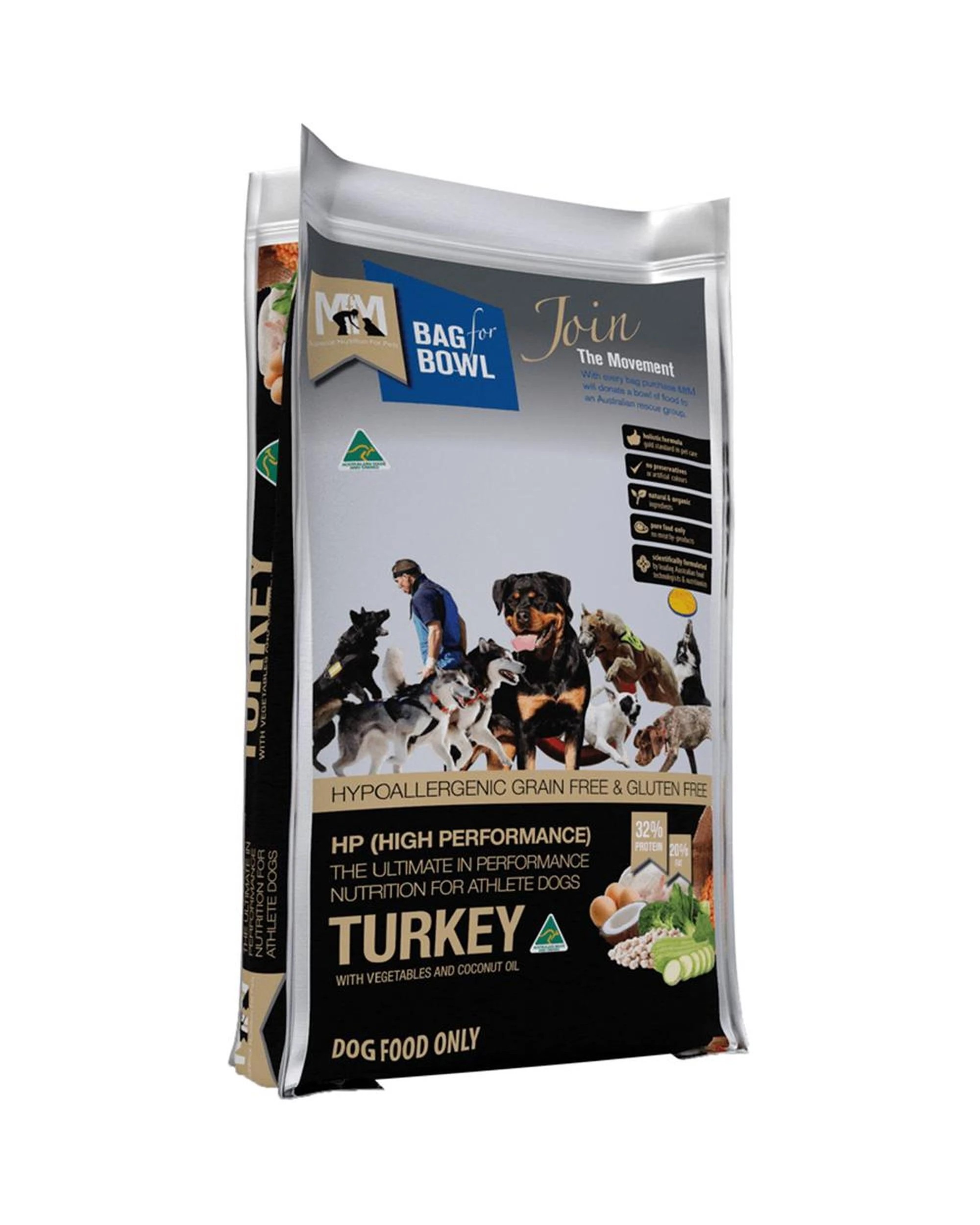 1 MFM High Performance Holistic Grain Free Turkey Dog Food 9kg, 1 of 1