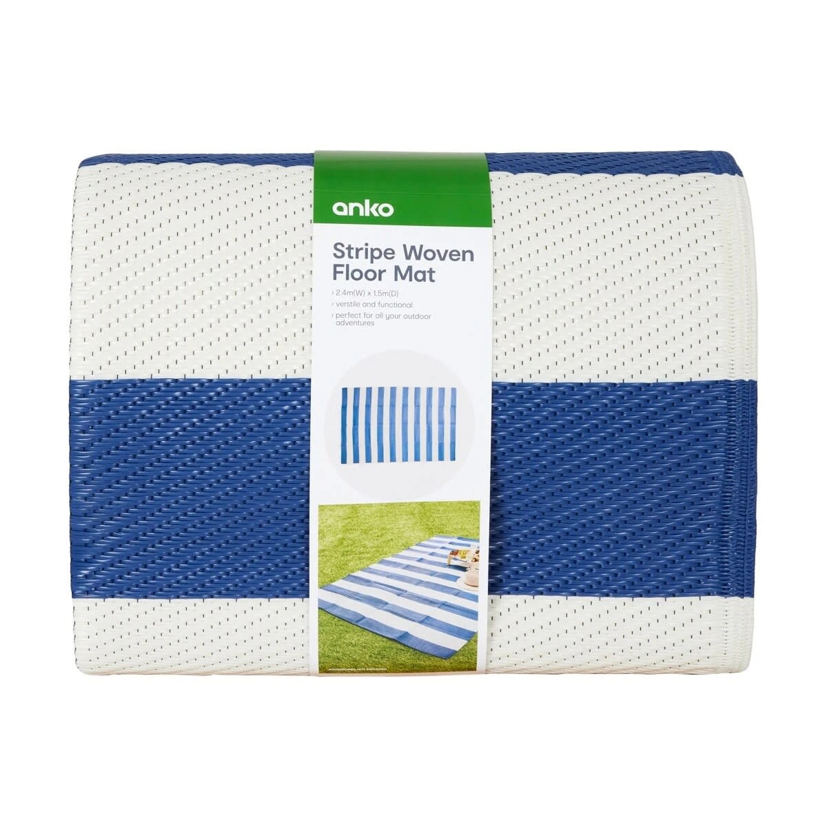 9 Woven Floor Mat - Blue Stripe, 9 of 9