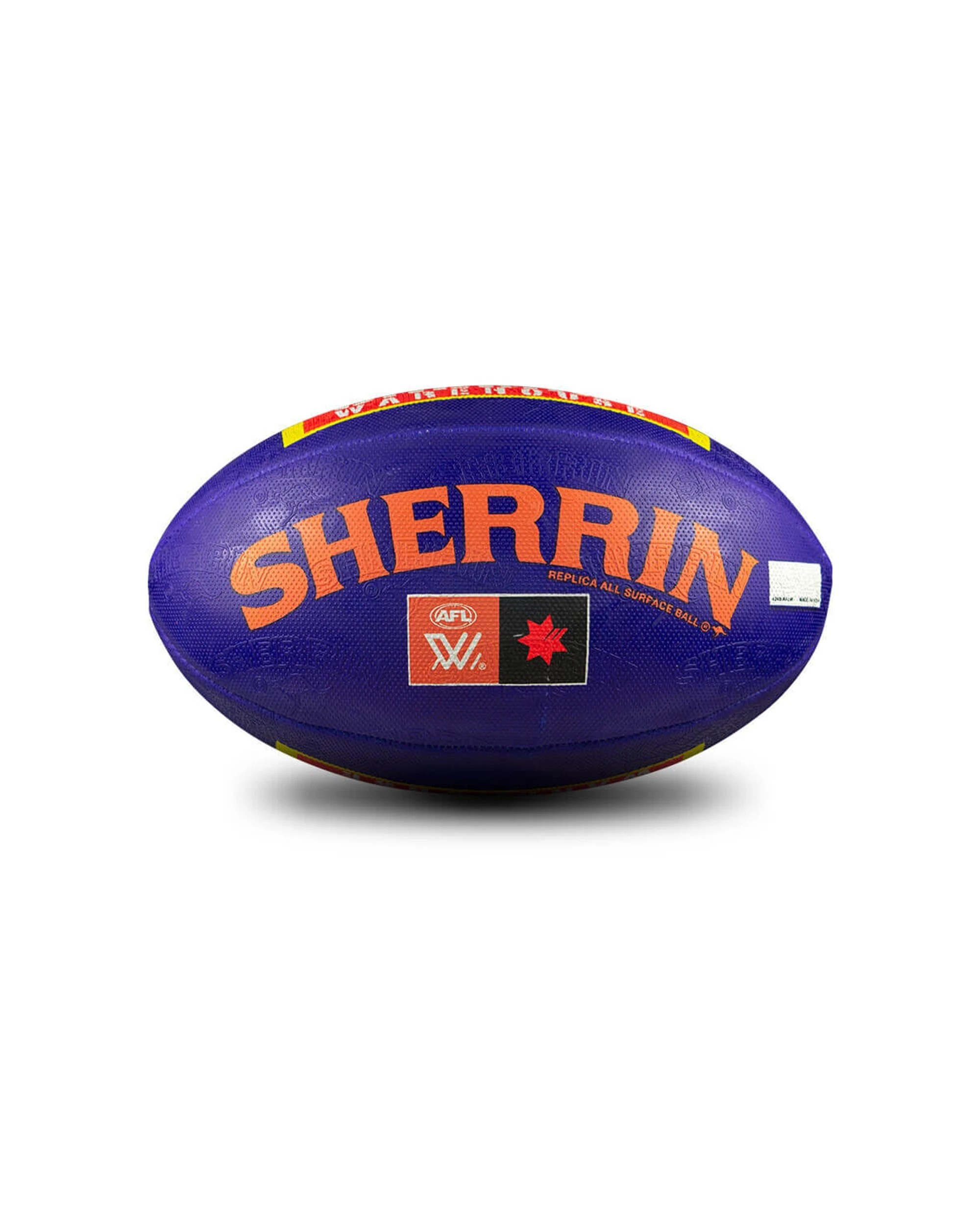 4 Sherrin AFLW Replica All Surface Synthetic Rubber Football Size 4 Textured Grip - Purple, 4 of 4