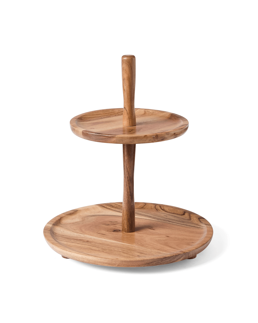 2 2 Tier Acacia Cake Stand - Brown, 2 of 8