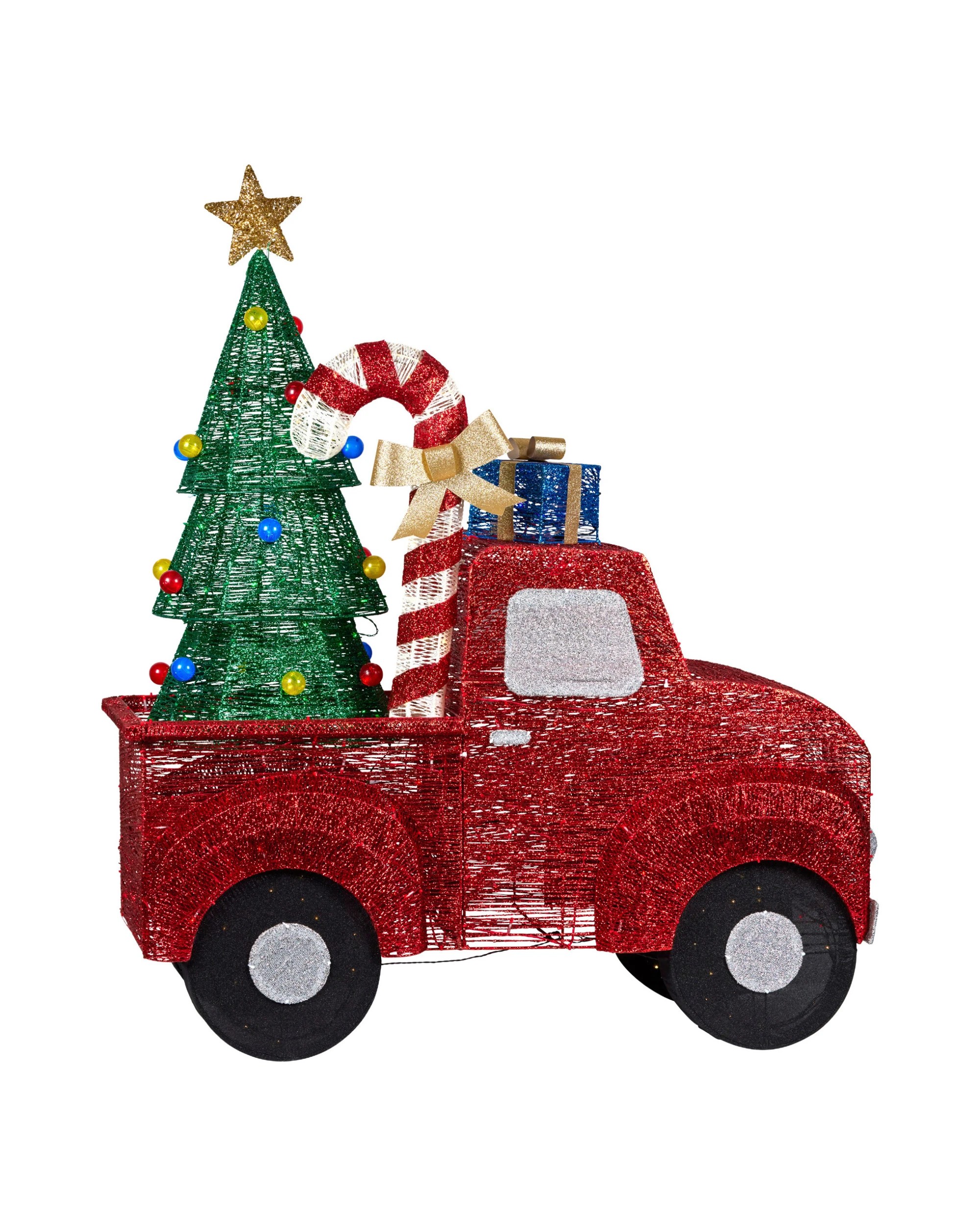 5 Christabelle 1.4m Christmas Tree Truck Indoor Outdoor Display Decoration Led Lights Front Yard Lawn Statue Ornament, 5 of 7
