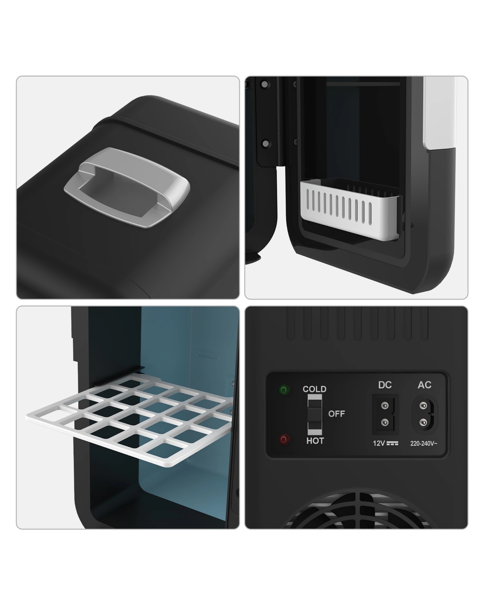 3 Advwin 4L Mini Fridge for Bedroom - Black, 3 of 8