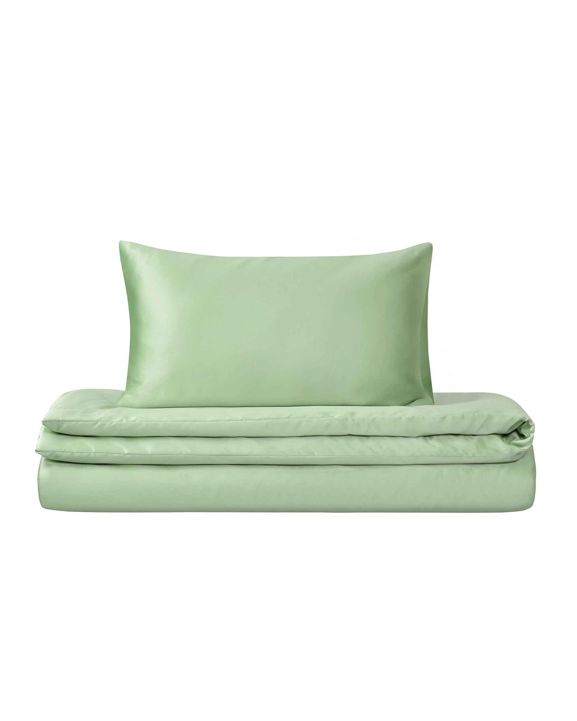 7 Dreamaker Matte Satin Quilt Cover Set - King Single Bed - Sage, 7 of 7