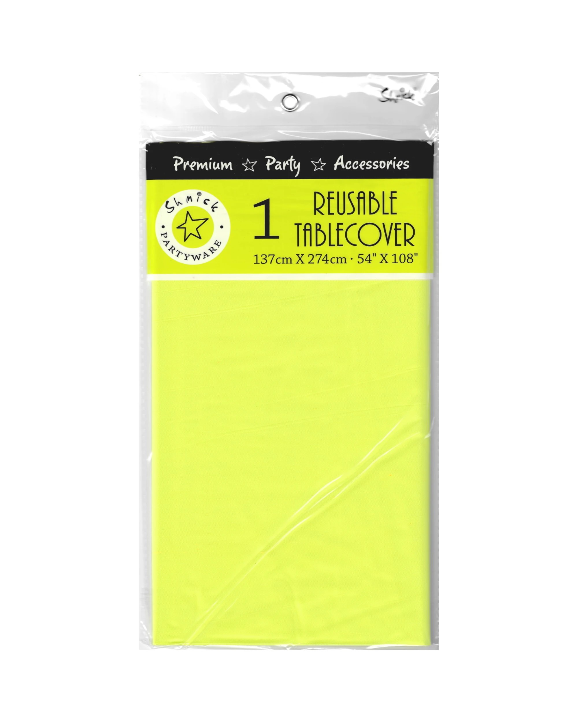 1 Shmick Neon Coloured Plastic Tablecloth - Yellow, 1 of 1