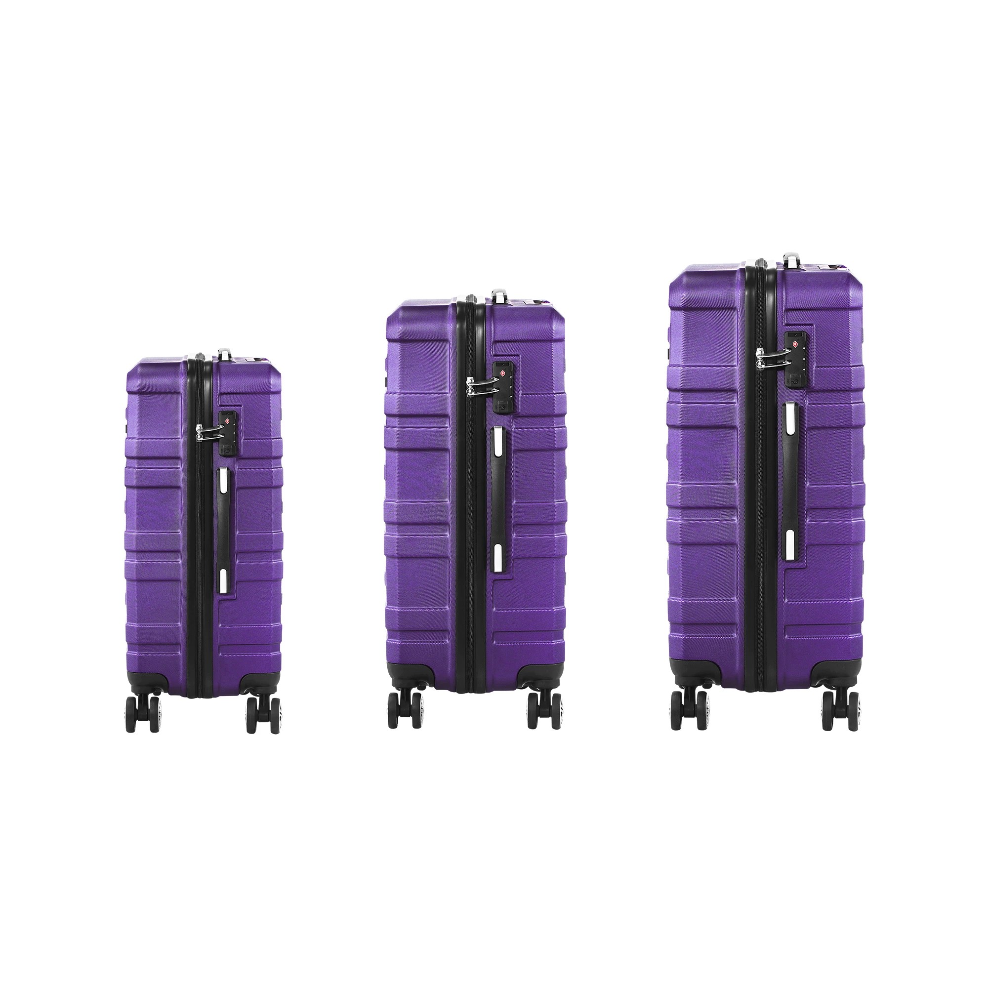9 Mazam 3PCS Luggage Suitcase Trolley Set Travel TSA Lock ABS Hard Case - Purple, 9 of 9